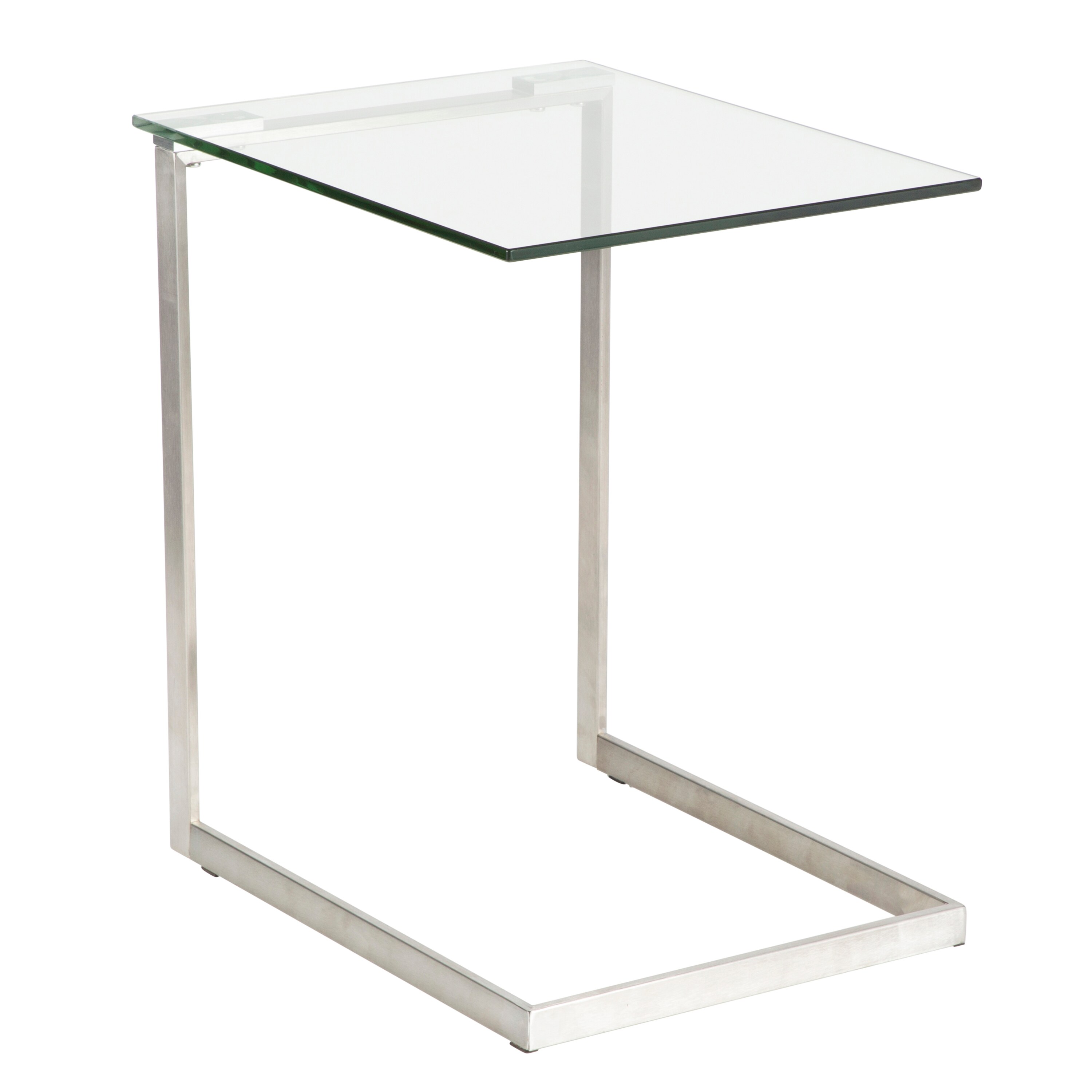 Runesay AS35 16-in W x 22-in H Glass and Metal Glass Rectangular Modern End Table Assembly Required
