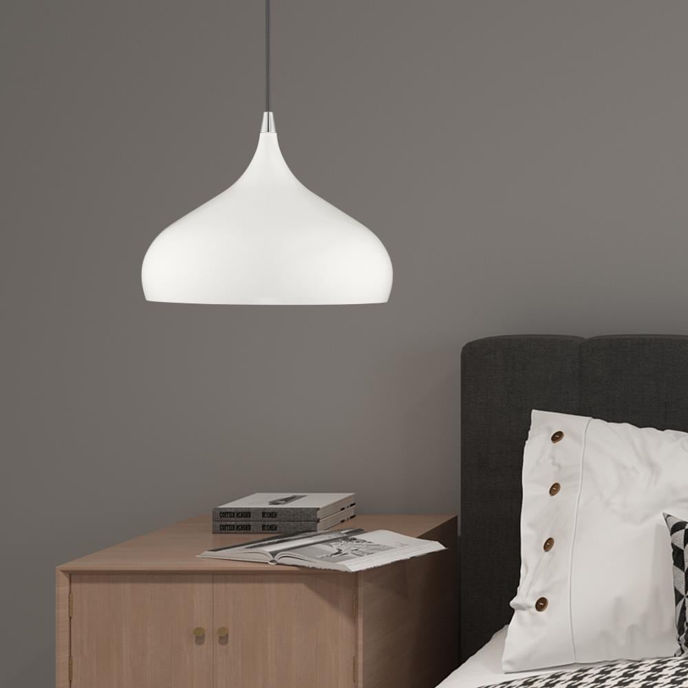 Amador Mini 1-Light Indoor/Outdoor Pendant in Shiny White and Gold