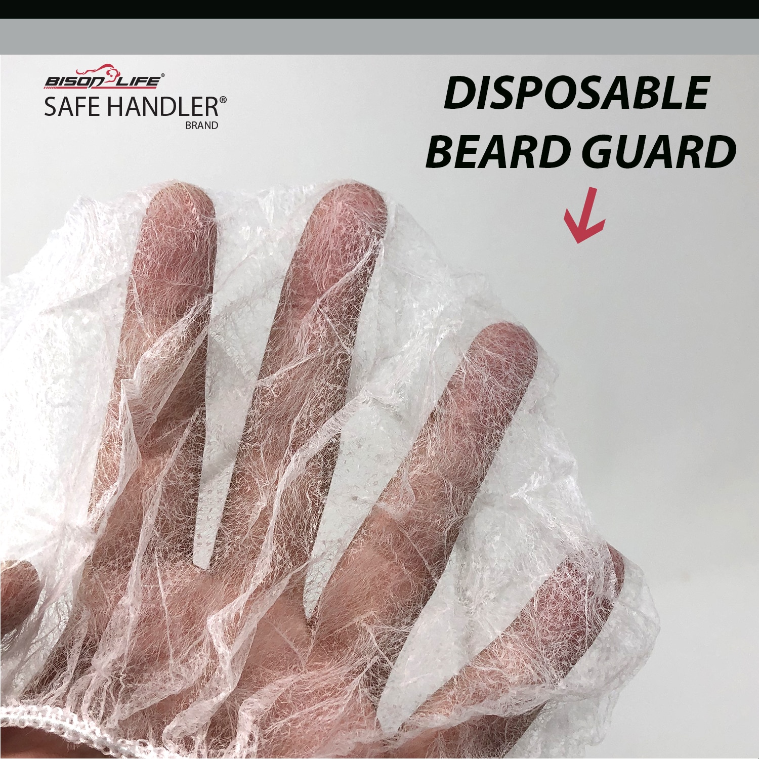 Safe Handler 18 inch, Disposable Tough Net Polypropylene White Beard Protector, Latex-Free, Breathable, Secure-Fit, Non-Woven, Pack of 200