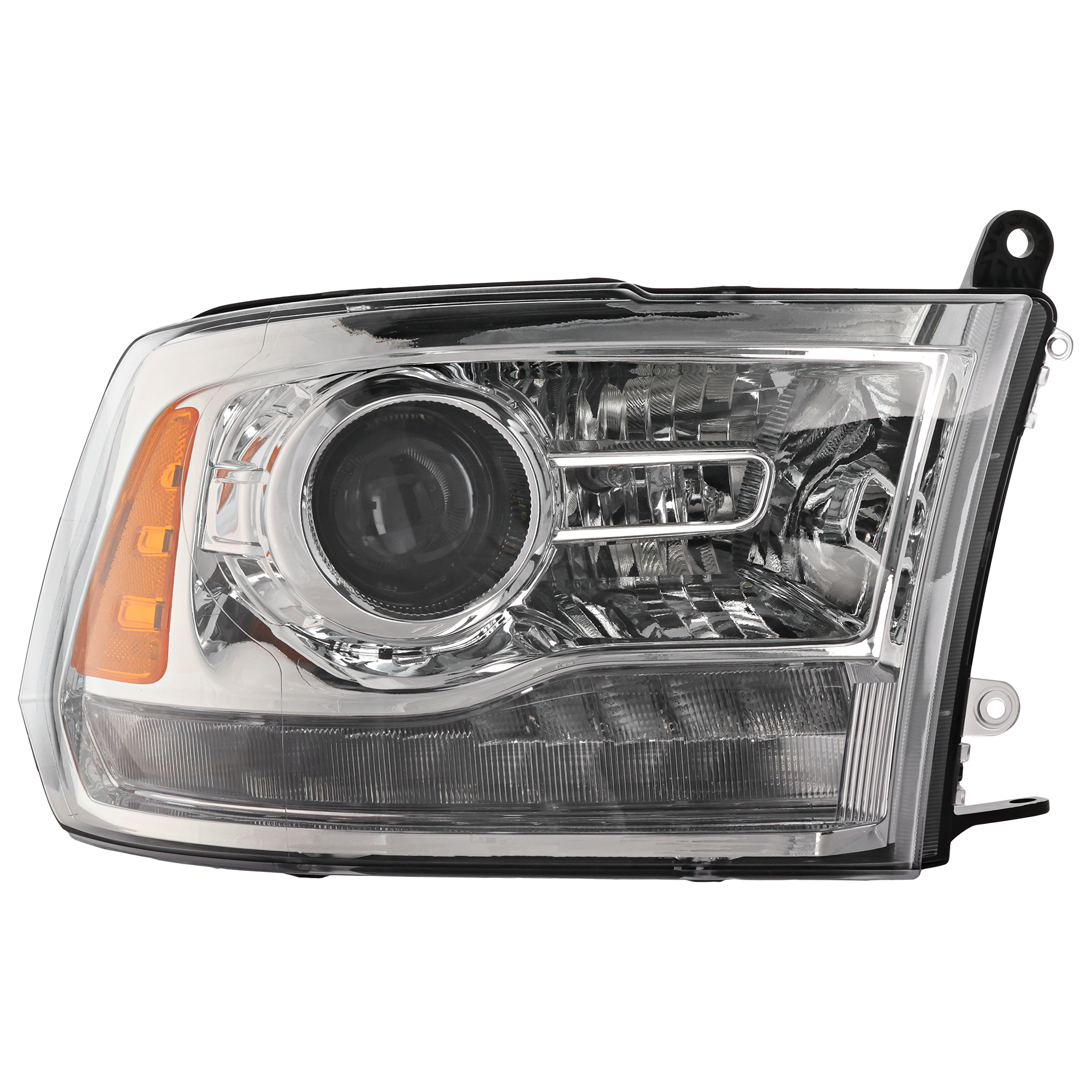 Garage-Pro JCWREPD100167GP Headlight Assembly Passenger Right Side Rh Compatible with 2013-2015 Ram 1500- 2500- 3500- Projector Type- Chrome Insert- with Bulb(s)