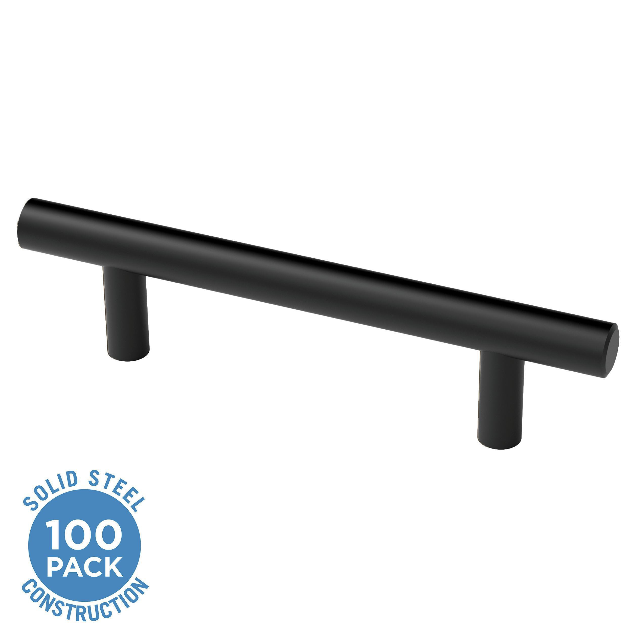 Brainerd Bar 3-3/4-in (96Mm) Center to Center Matte Black Cylindrical Bar Drawer Pulls (100-Pack) BAR096W-FB-K9 Sansujyuku sansujyuku.com