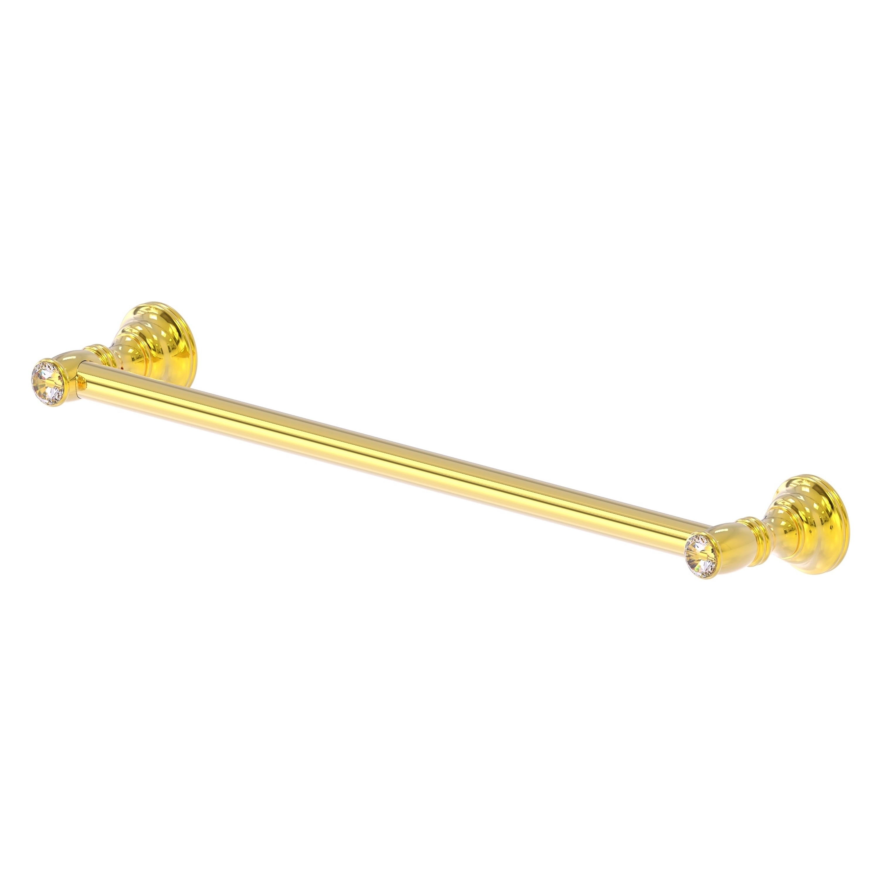 Allied Brass CC-41-18-PB Carolina Crystal 18-in Polished Brass Wall mount Single Towel Bar