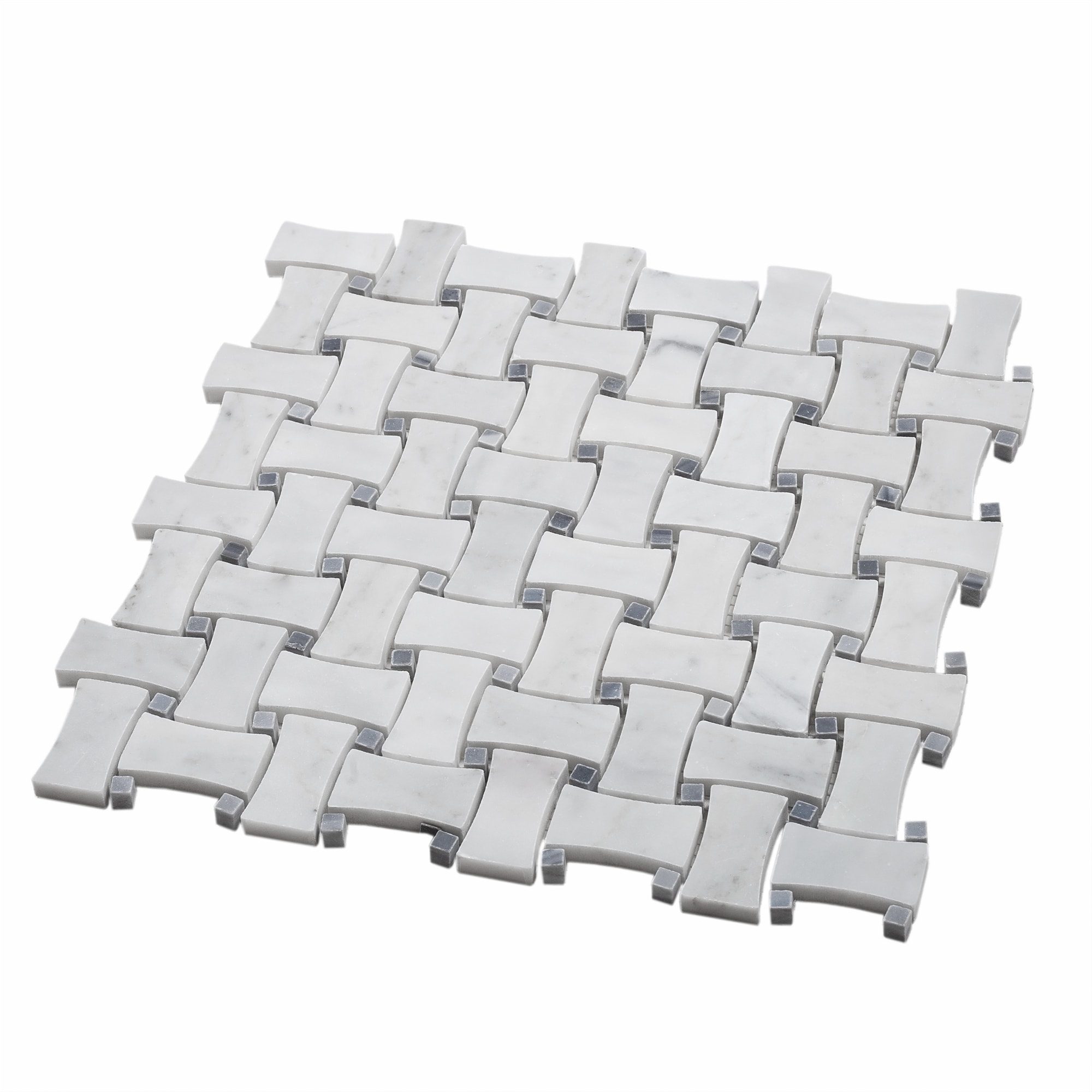 12" x 12" Gray Marble Basketweave Mosaic Tile