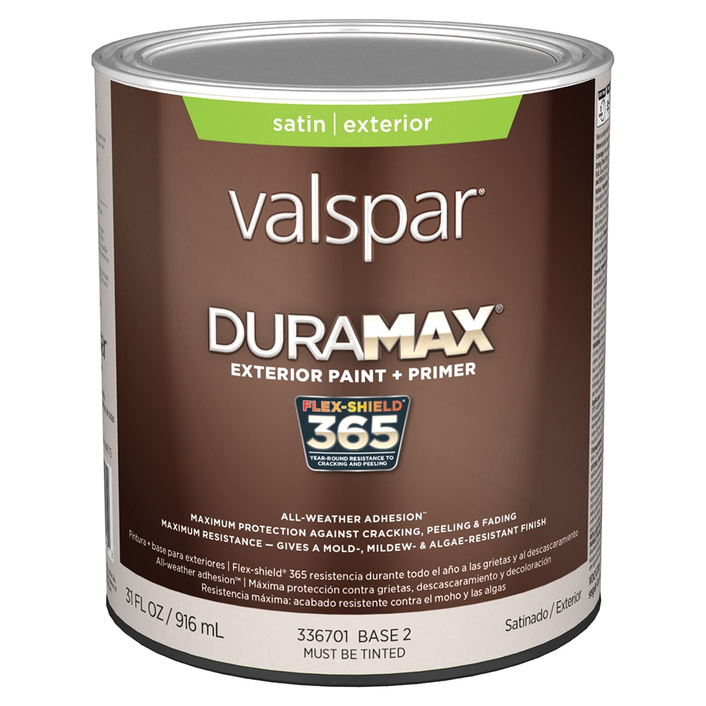 Valspar 007.0336701.005 Duramax Satin Base 2 Tintable Latex Exterior Paint + Primer ( 1-quart )