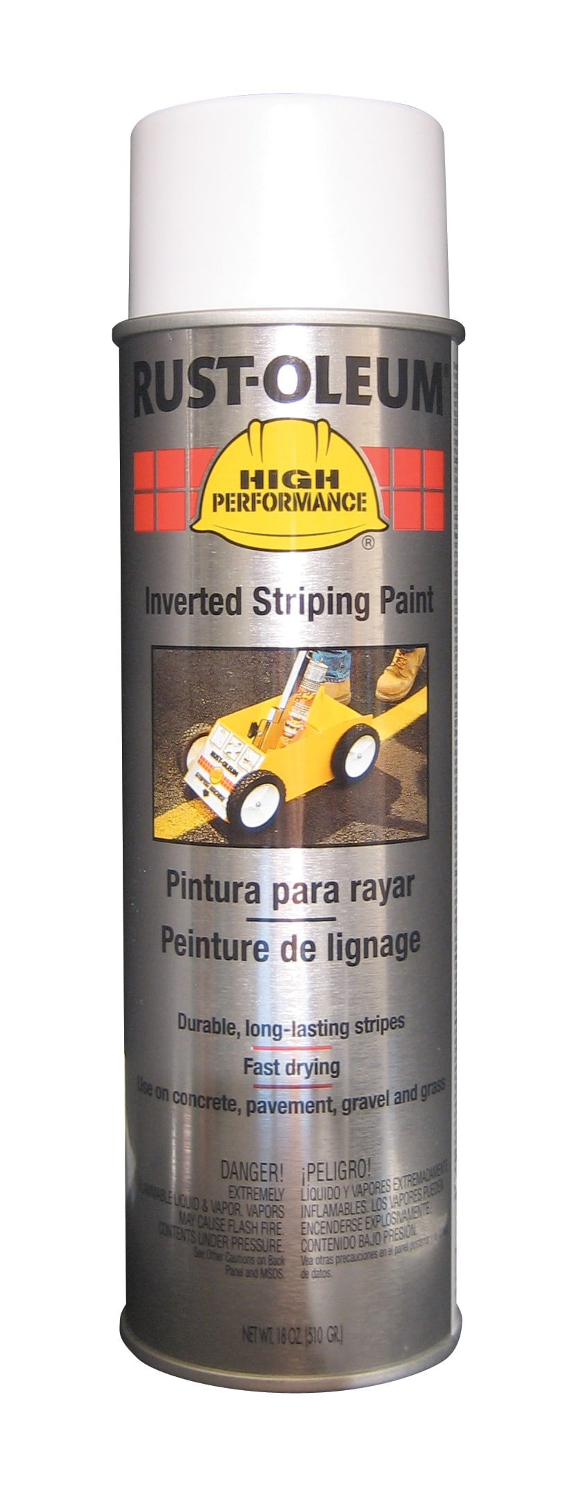 Rust Oleum High Performance Striping Matte White NET WT 18 Oz At   00821870 