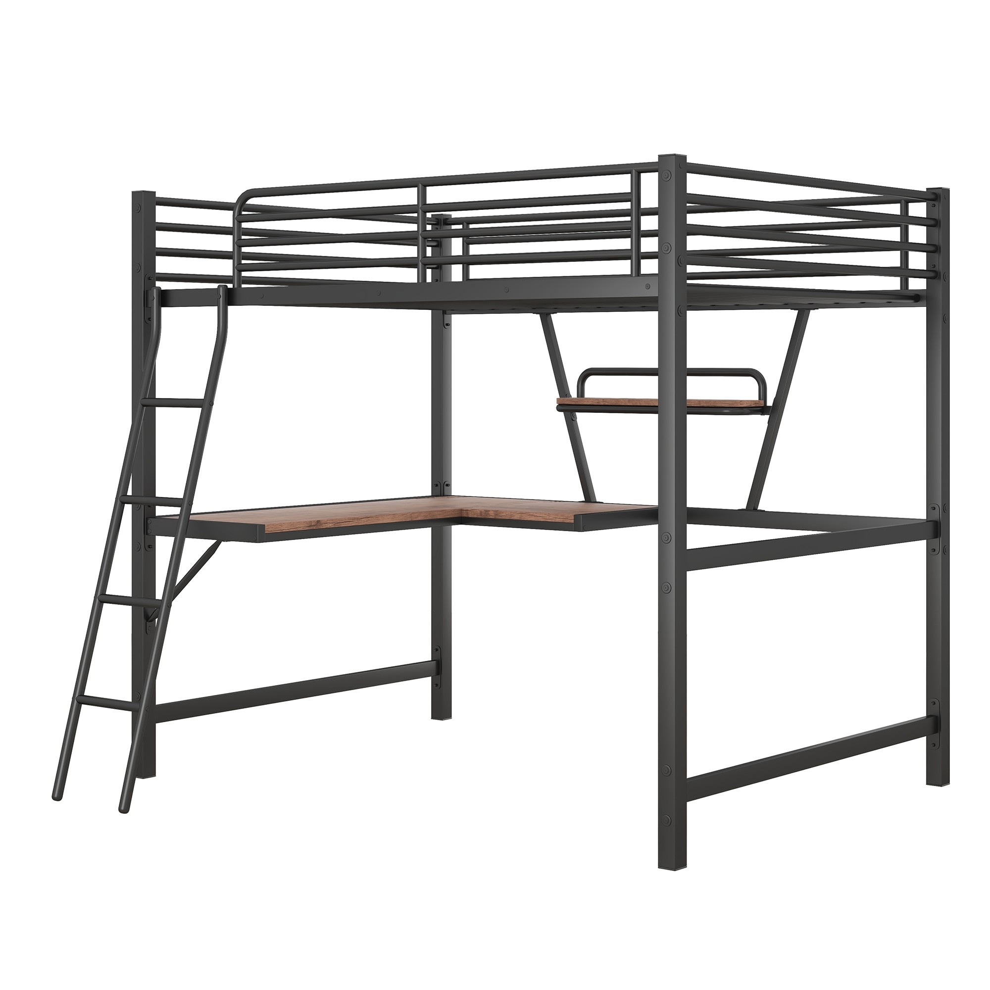 Yiekholo Black Full Loft Bunk Bed in the Bunk Beds department at Lowes.com