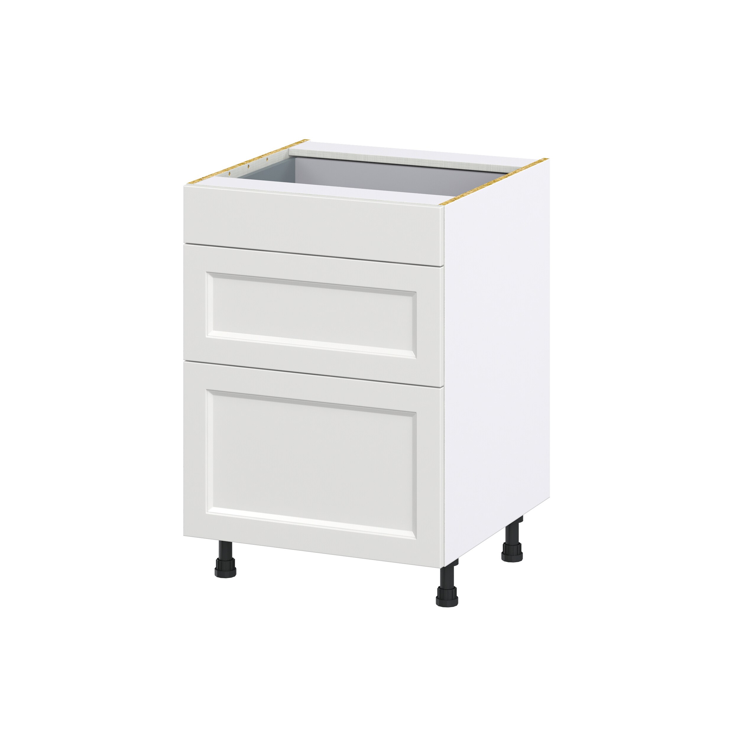 Hugo&Borg DSB3D24-RI Riviera 24-in W x 34.5-in H x 24-in D Bright White 3 -Drawers Drawer Base Fully assembled Cabinet Shaker)