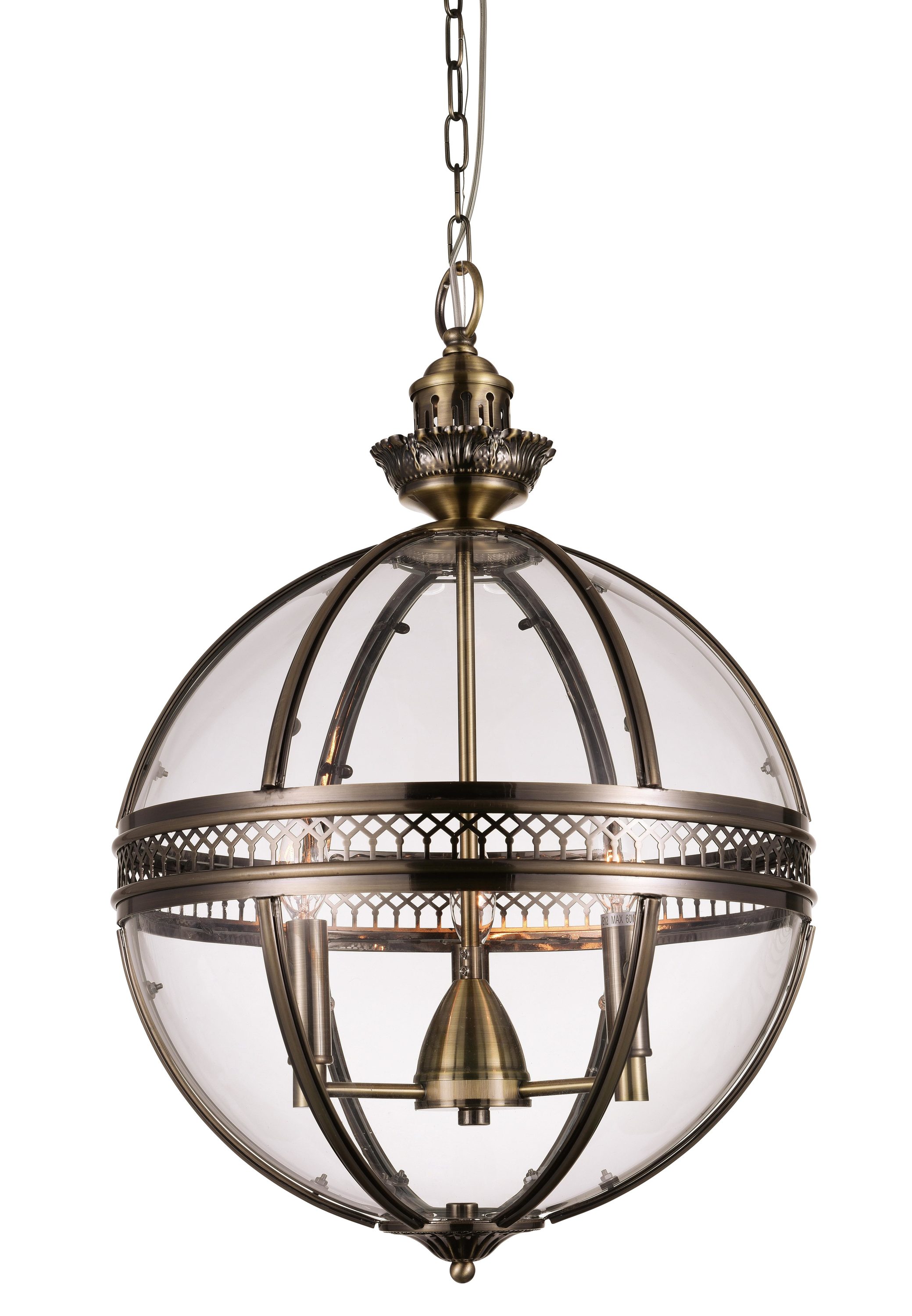 CWI Lighting 9714P17-3-616 Lune 3-Light Bronze Rustic Damp Rated Chandelier