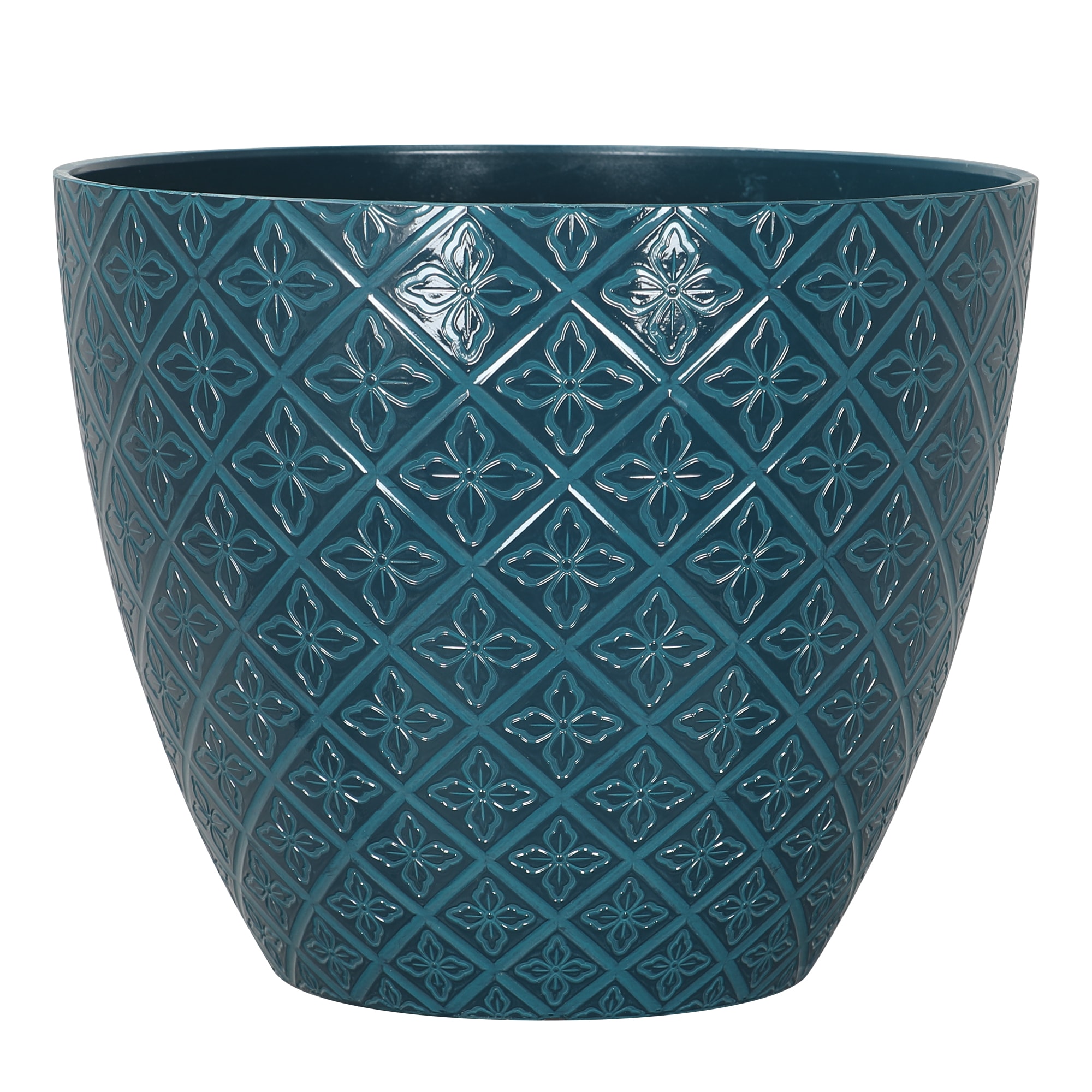 allen + roth PLD2118PTH 16.76-in W x 14.34-in H x 16.76-in D Green Resin Contemporary/Modern Indoor/Outdoor Planter