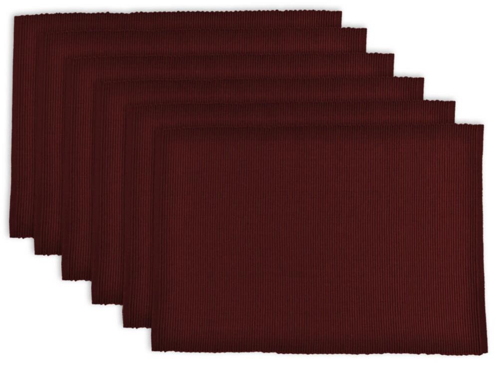 DII CAMZ72925 6 -Pack Wine Wicker Rectangle Placemats