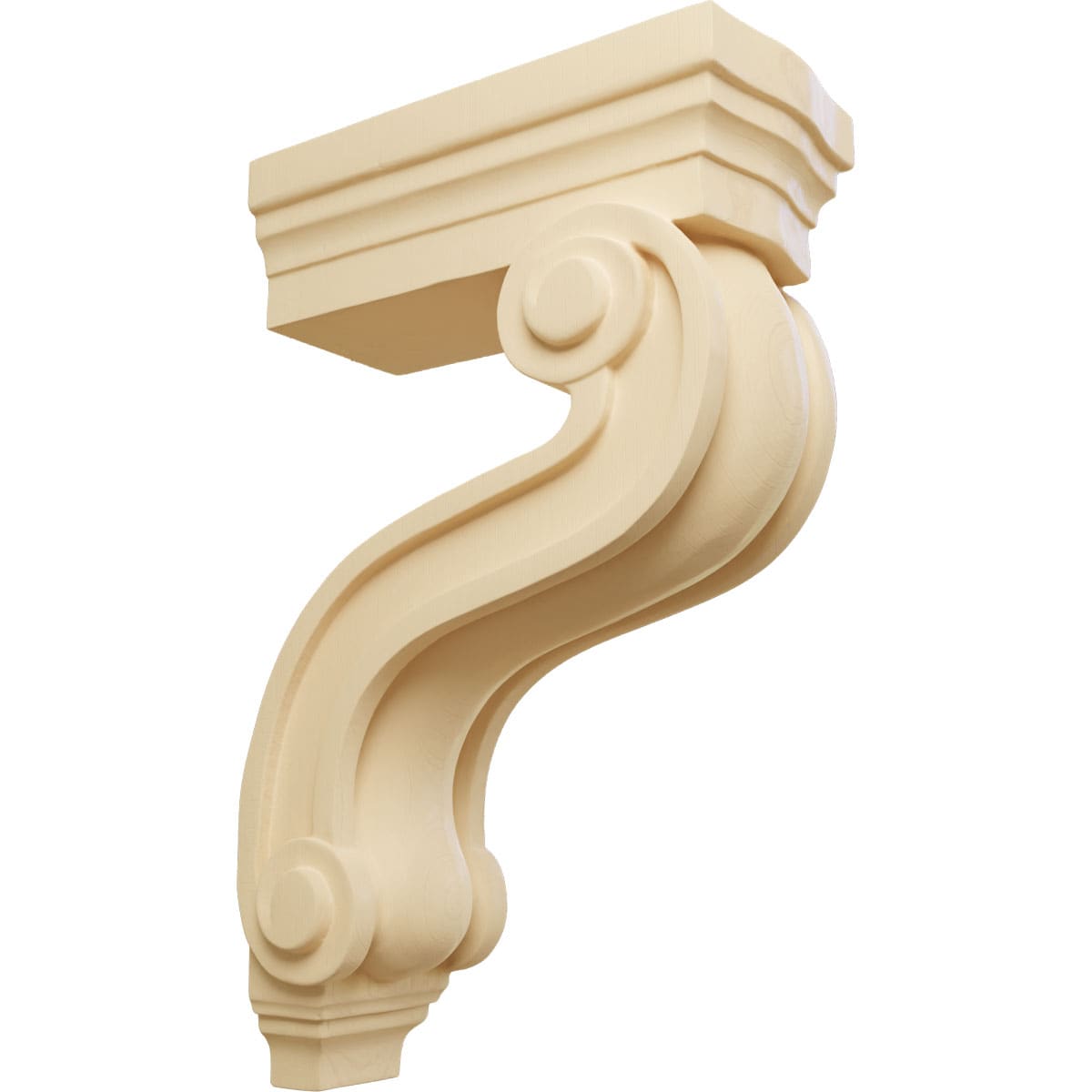 Ekena Millwork COR03X08X13HAMA 3.875-in x 8.0-in x 13-in Unfinished Maple Wood Paintable/Stainable Corbel