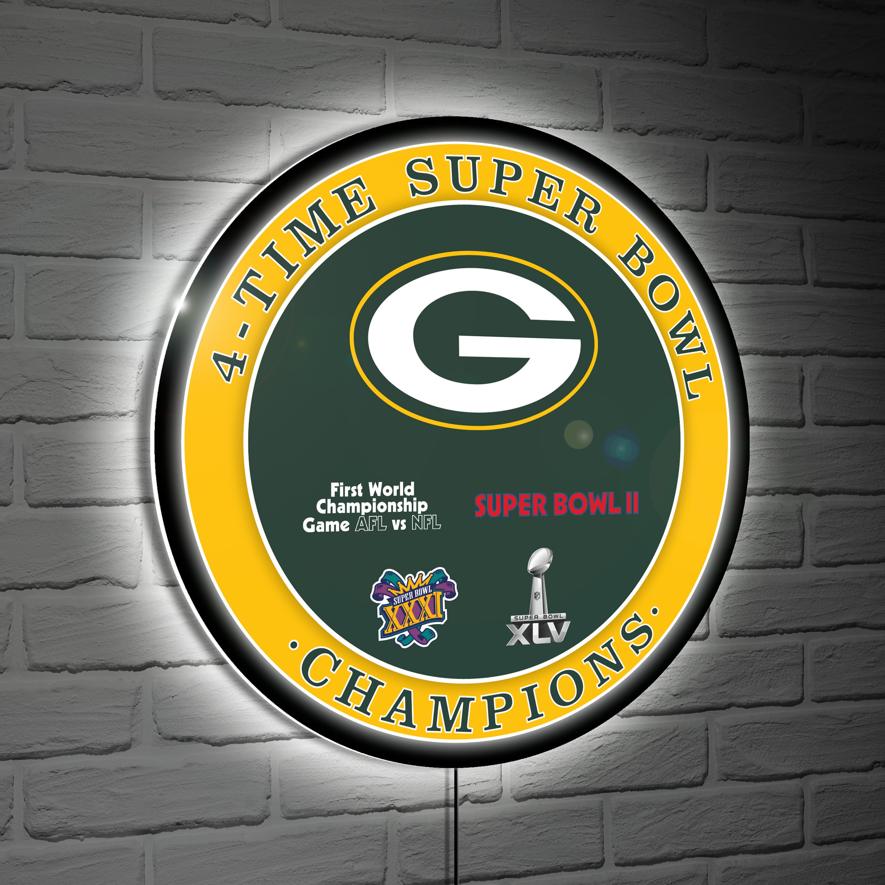 Evergreen 8LED3811RDB Green Bay Packers 23-Inches W x 23-Inches H Acrylic Sports Wall Phrases Wall accent