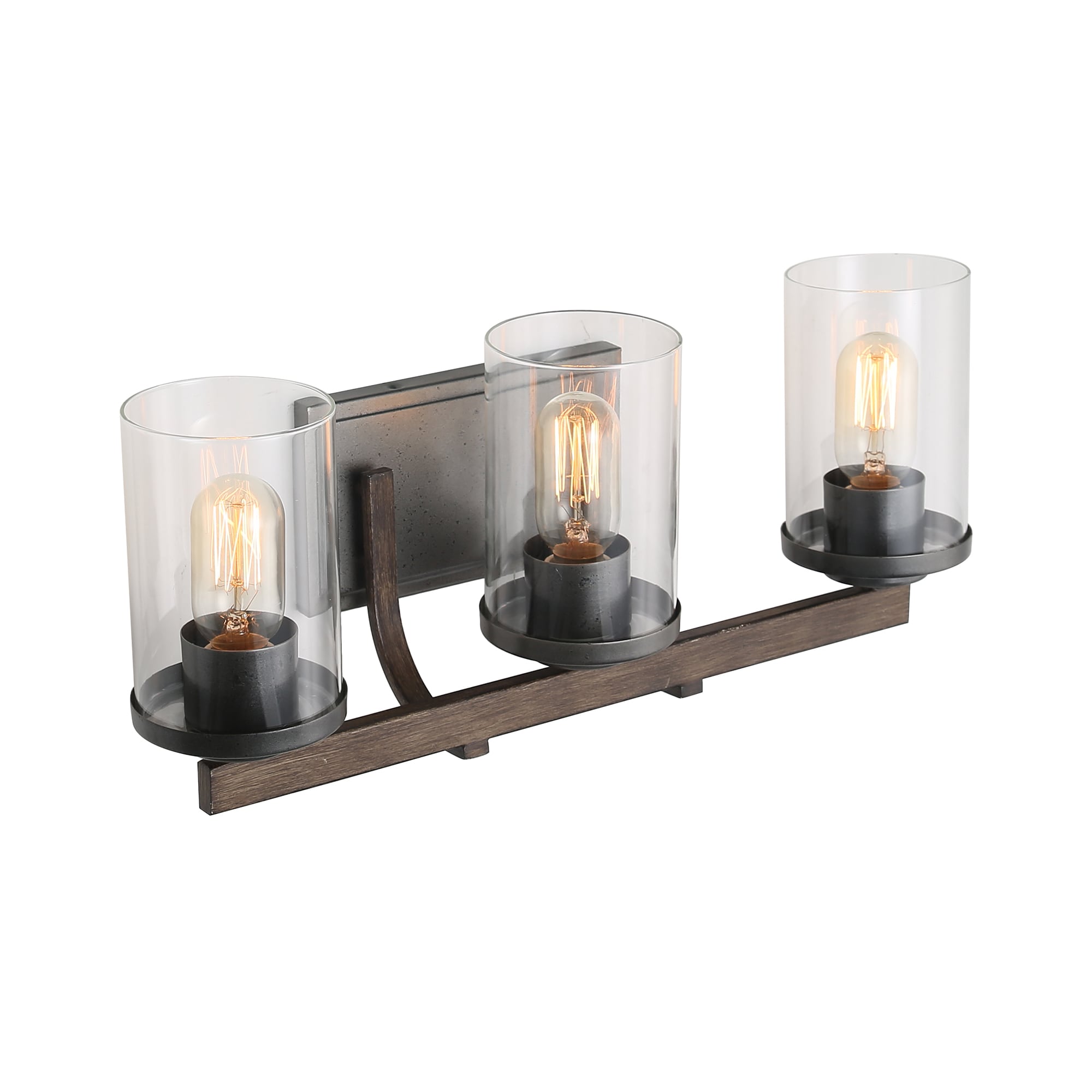 LALUZ N2EYIFLWS3409B6 Barrington 20-in 3 -Light Antique Bronze Farmhouse Vanity light bar