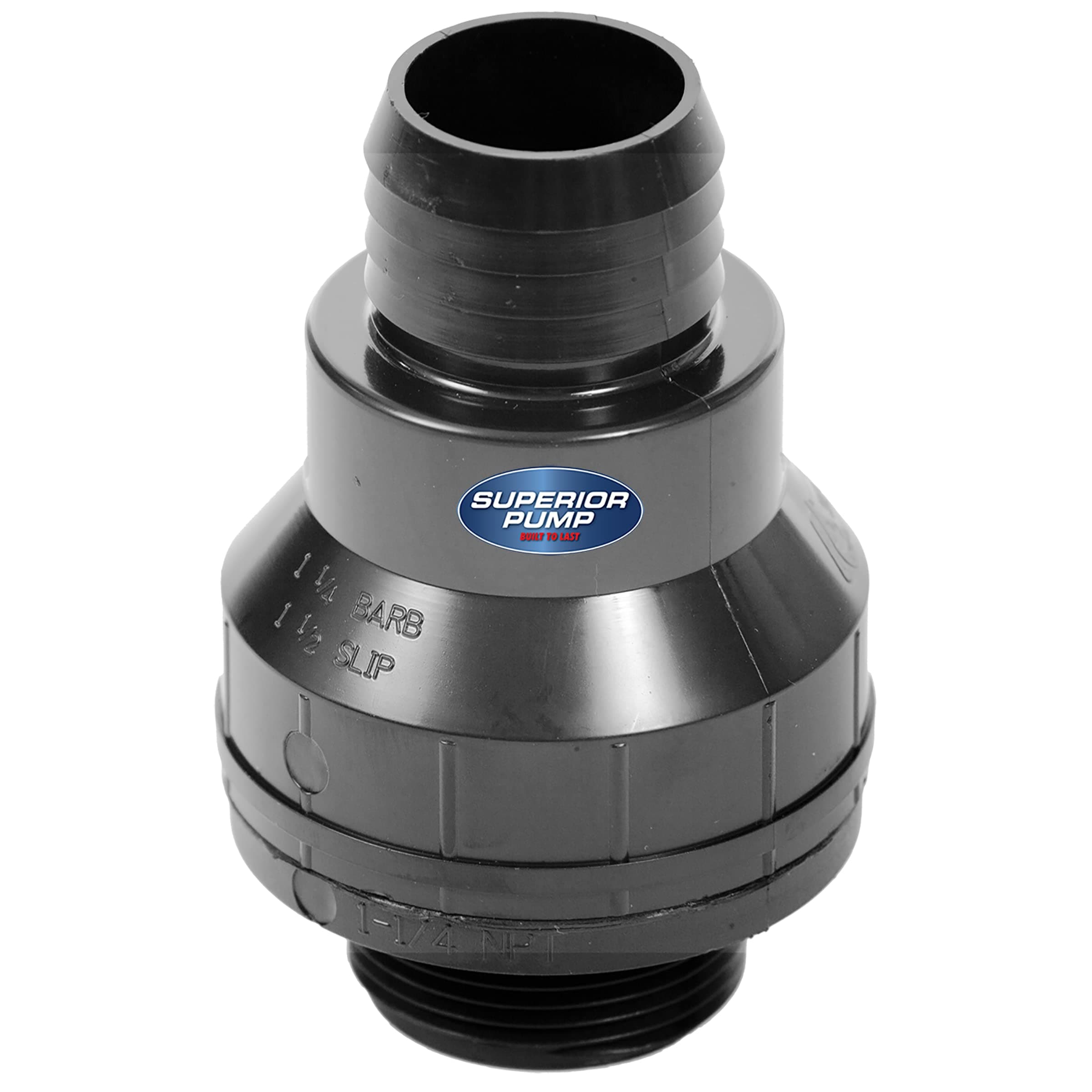 Superior Pump - SC125B Check Valve 1-1/4 in MPT x Barb/Slip Thermoplastic