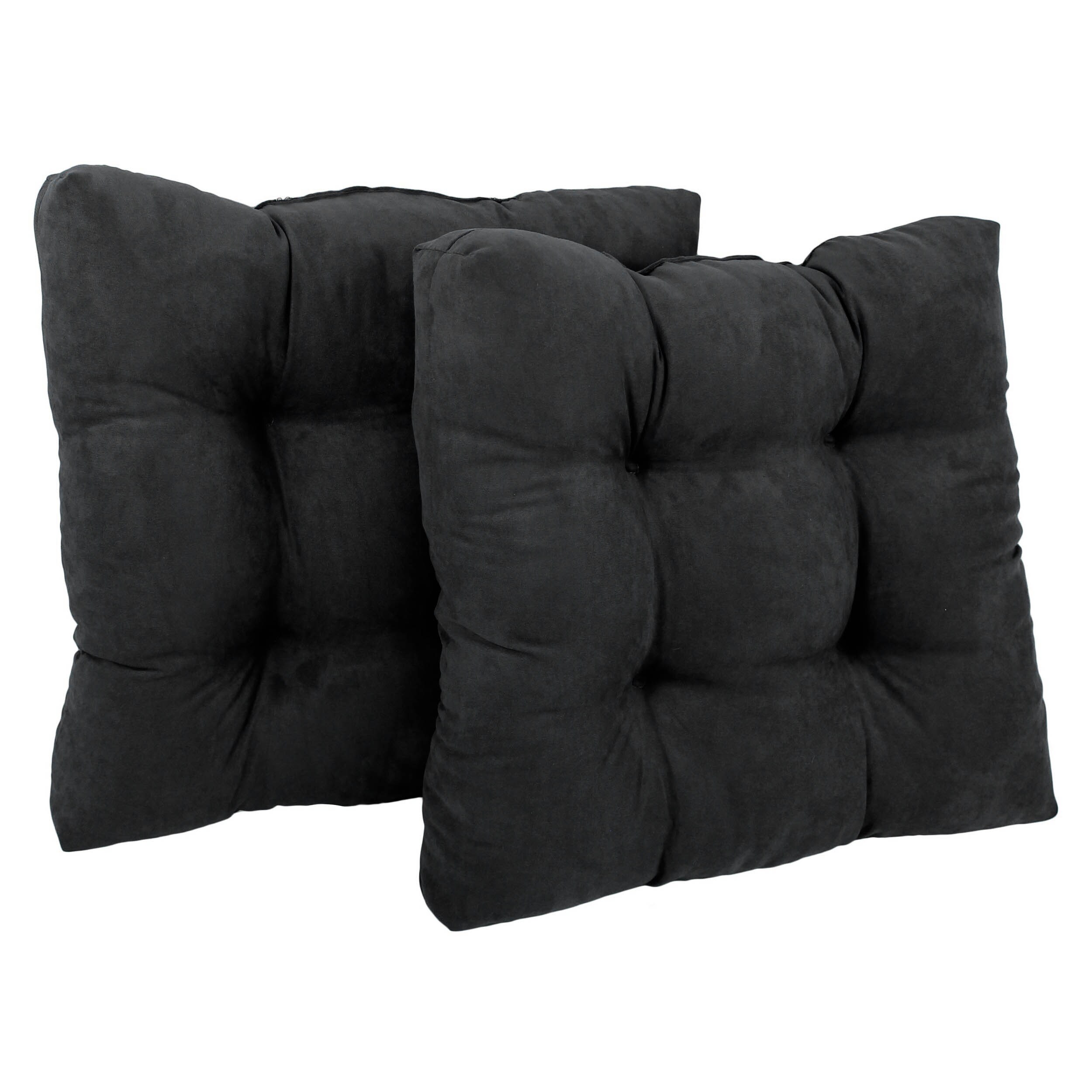 Achim CHCHPDBK14 Chase Tufted Chair Seat Cushions Black - Set of 2