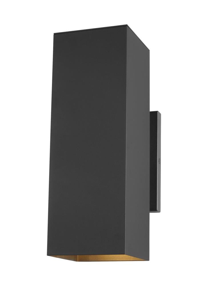 Generation Lighting 8631702EN3-12 Pohl 2 -Light 14.25-in H Black Hardwired Dark Sky Outdoor Wall Light