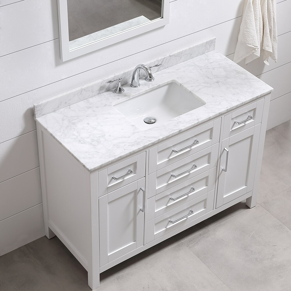 OVE Decors Tahoe 48-in White Undermount Single Sink Bathroom Vanity ...