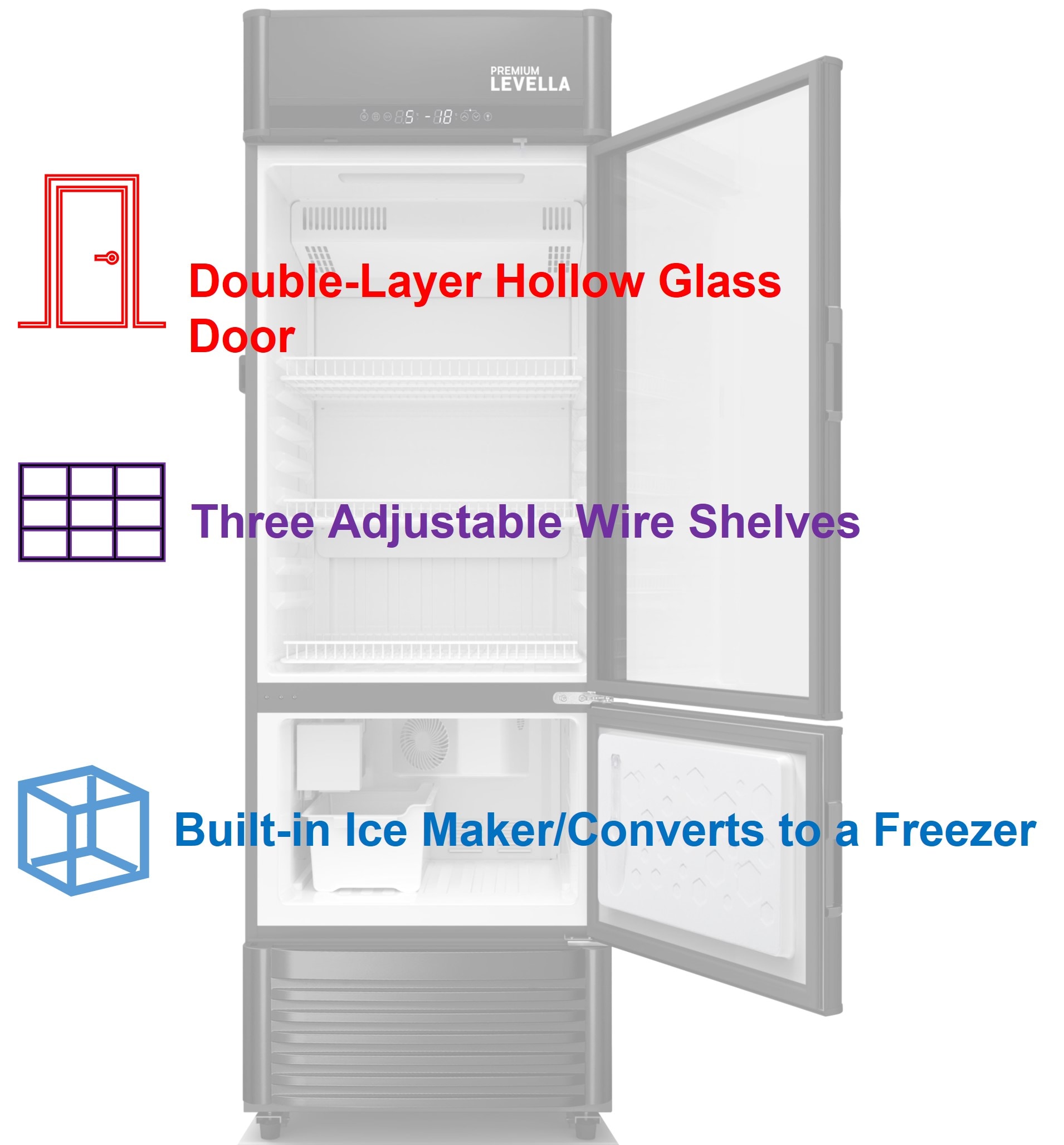 Glass Freezer - Works Without Power - All Glass Sizes - Maxima