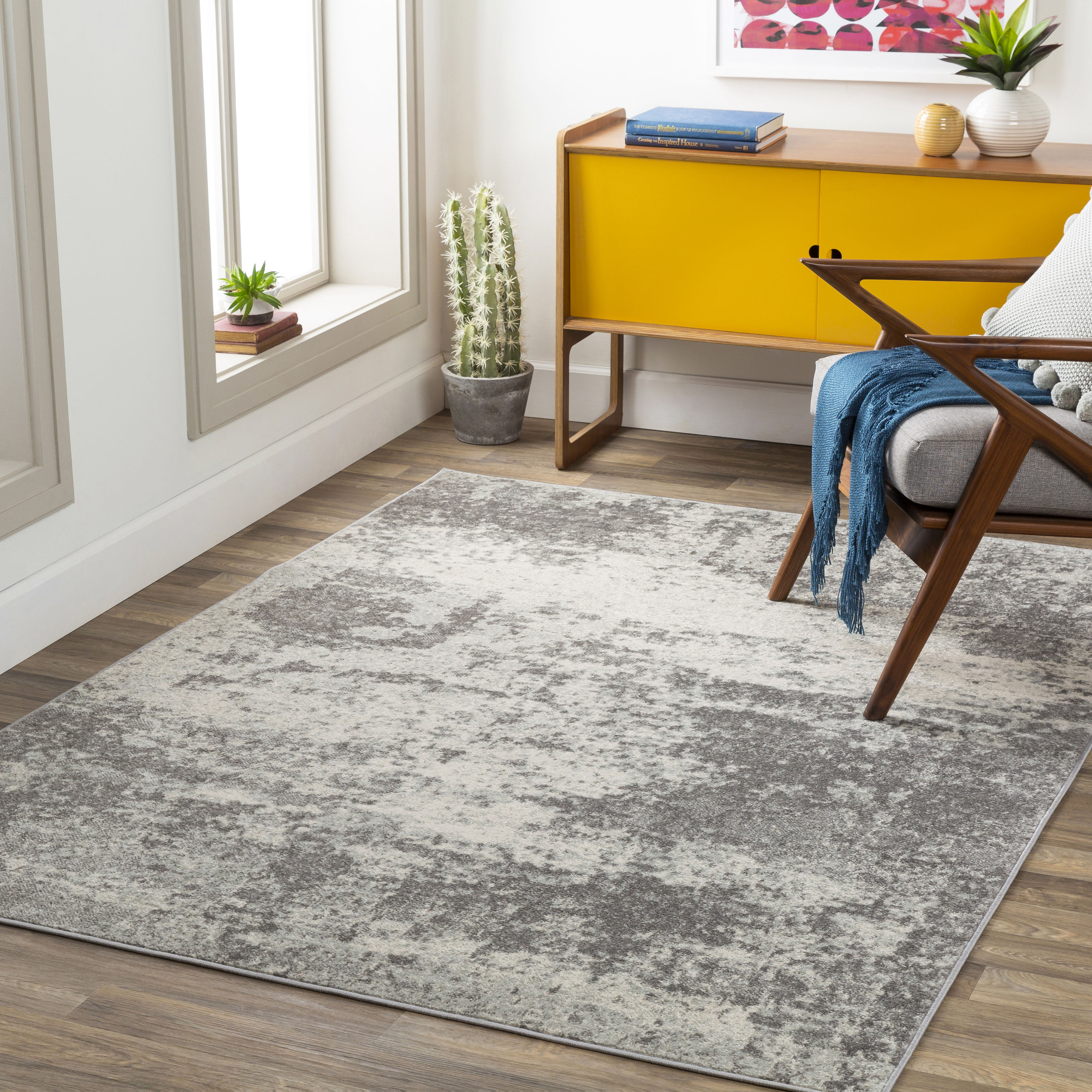 Surya CHE2345-679 Chester 7 X 9 (ft) Medium Gray Indoor Abstract Mid-century Modern Area Rug