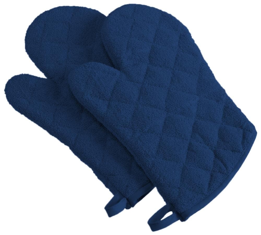 DII Nautical Blue Terry Oven Mitt (Set of 2) - Heat Resistant Cotton Fabric  - 7x13-in - Easy Storage - Perfect for Daily Use - by [Manufacturer] in the  Kitchen Towels department at