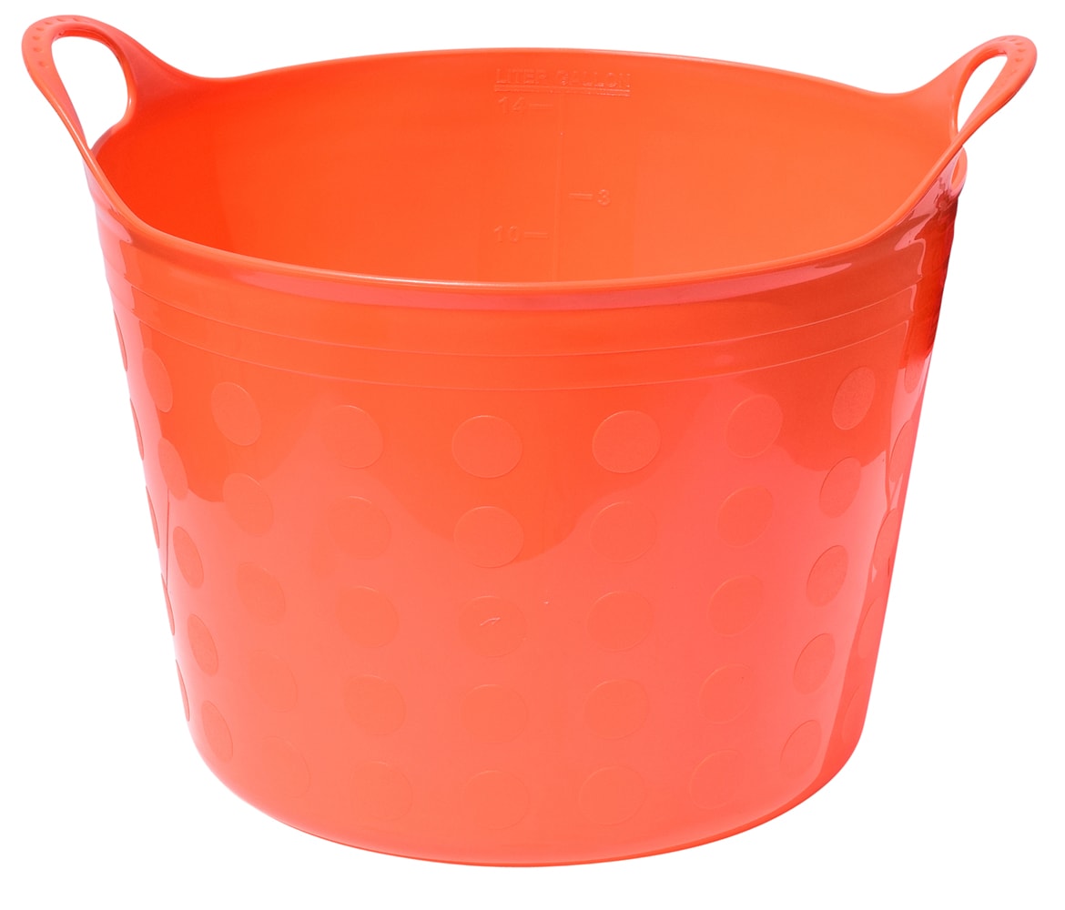 Tuff Stuff Products F12-OR Flex Tubs ( 19.0-in W x 15.5-in H x 19.0-in D ) Orange with dot patterns Polyethylene Stackable Tub