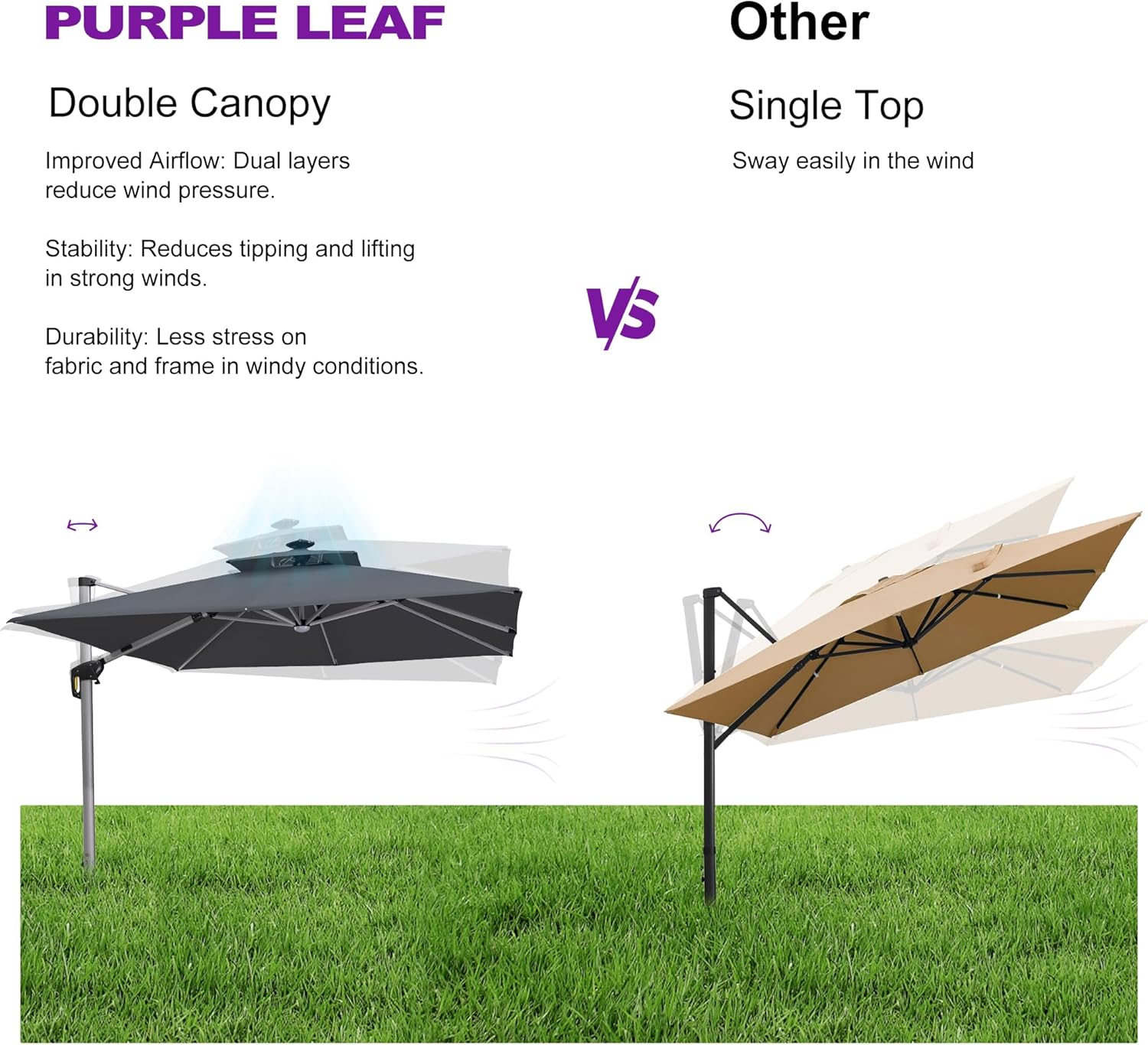 PURPLE LEAF LSGLRSDT09-GY Umbrellas-2 - View #8