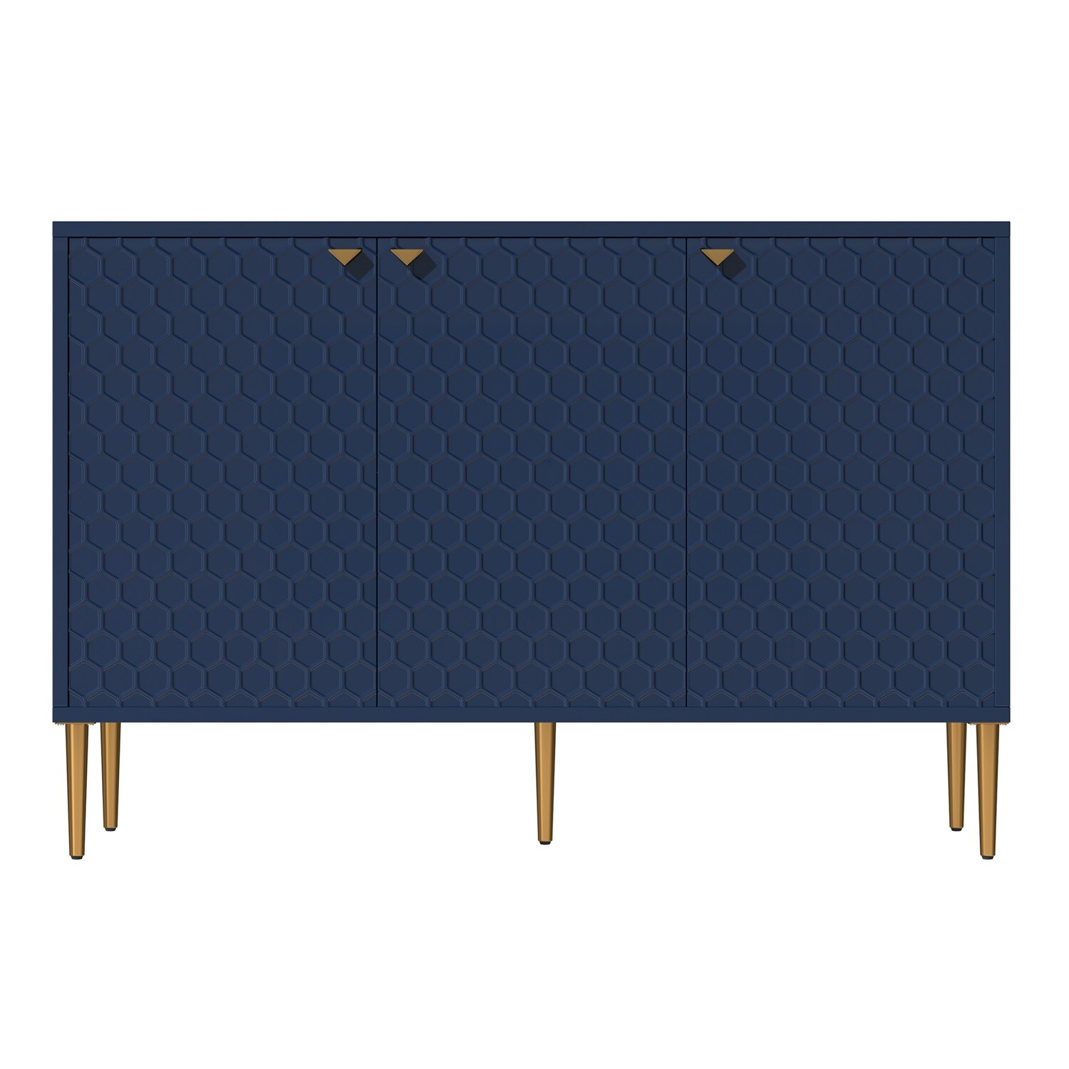 Blue Honeycomb Pattern MDF Office Cabinet with Adjustable Shelving