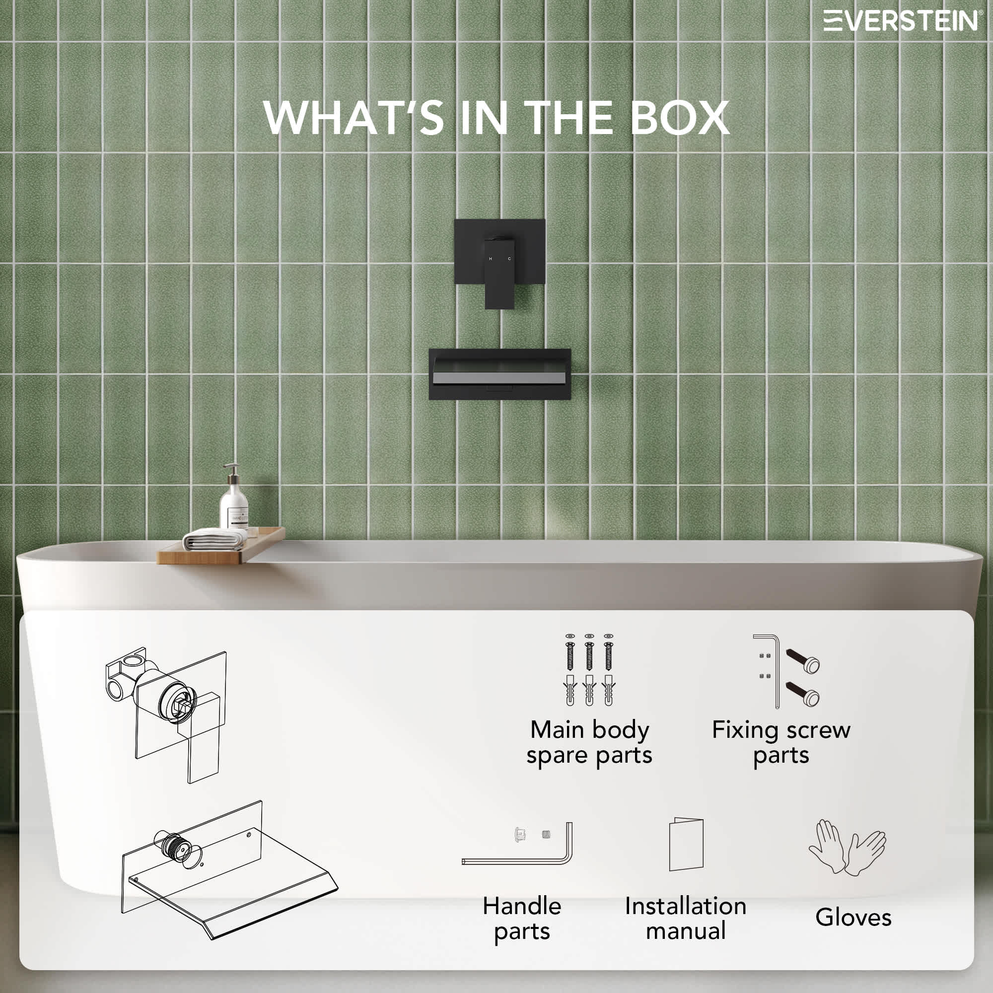 EVERSTEIN SFS-1110-BK Roman-Tub-Faucets - View #10