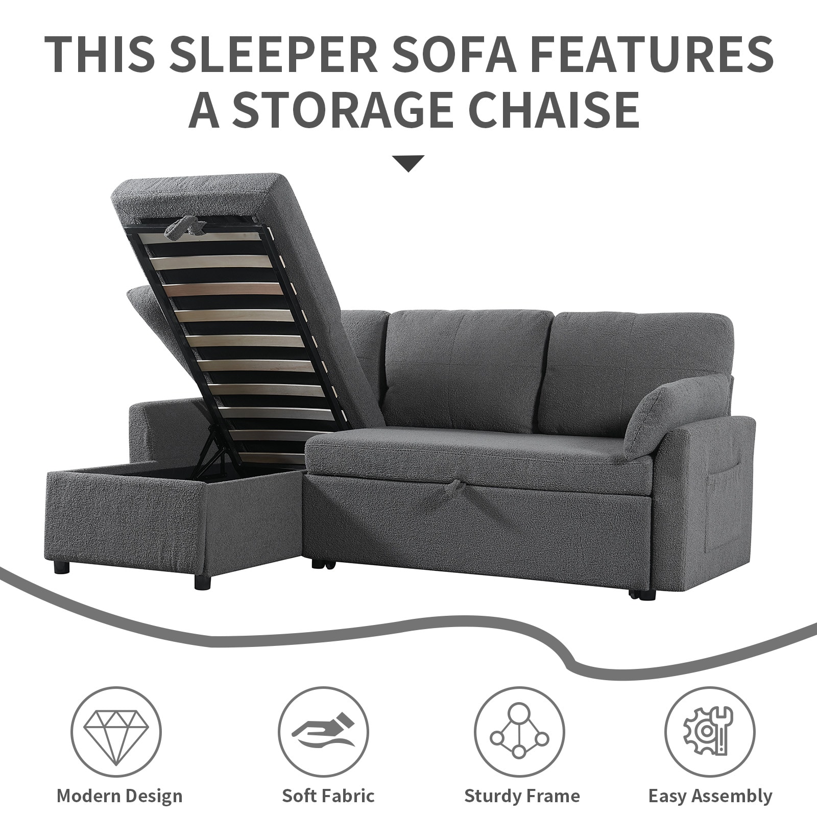 BWE A-9SOFA-05-GY Sofas-Loveseats - View #3
