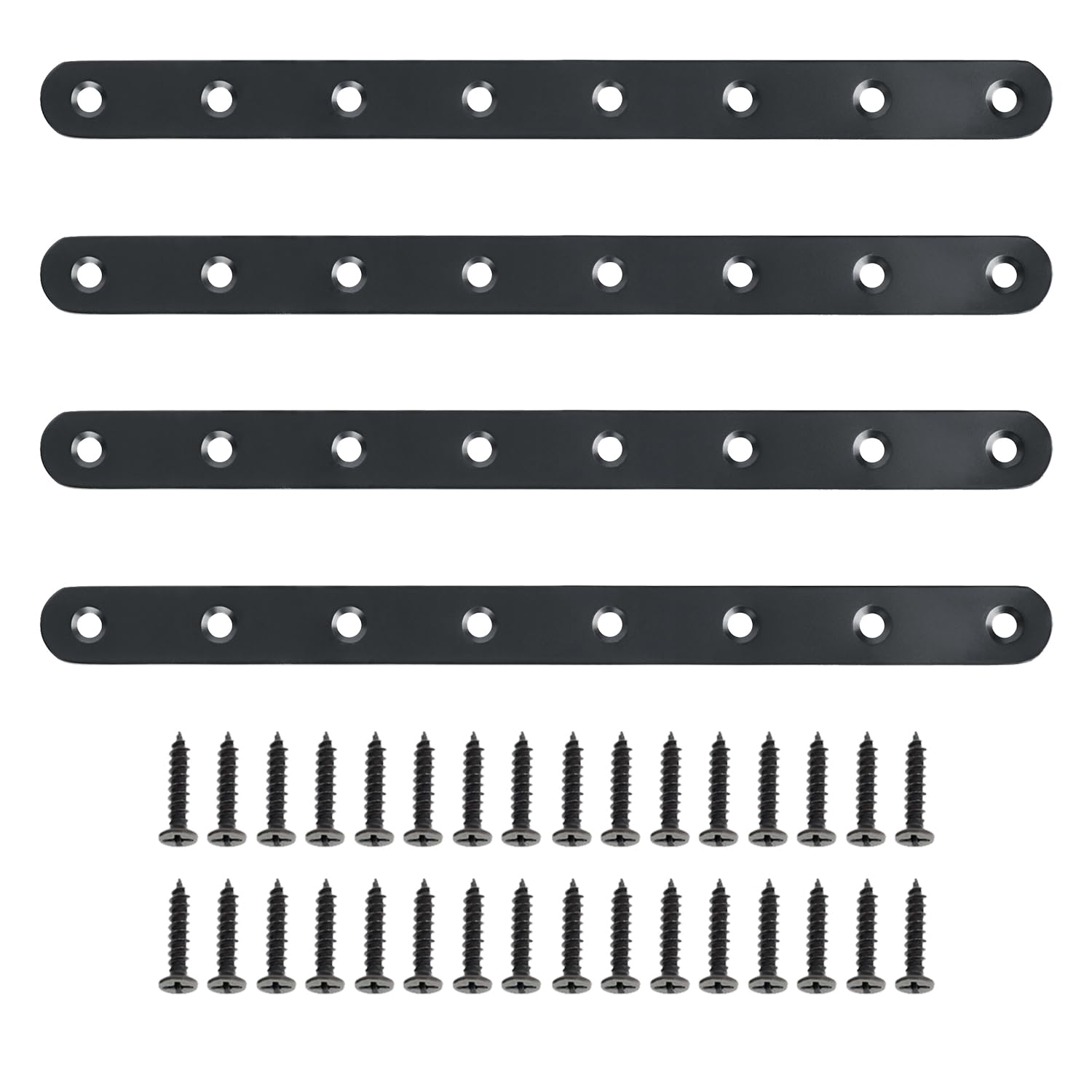 Phyfalip  10 Inch Length Stainless Steel Flat Bars Straight Brace Heavy Duty 3 Millimeter Thick Brackets Mending Plates Repair Fixing Bracket 4