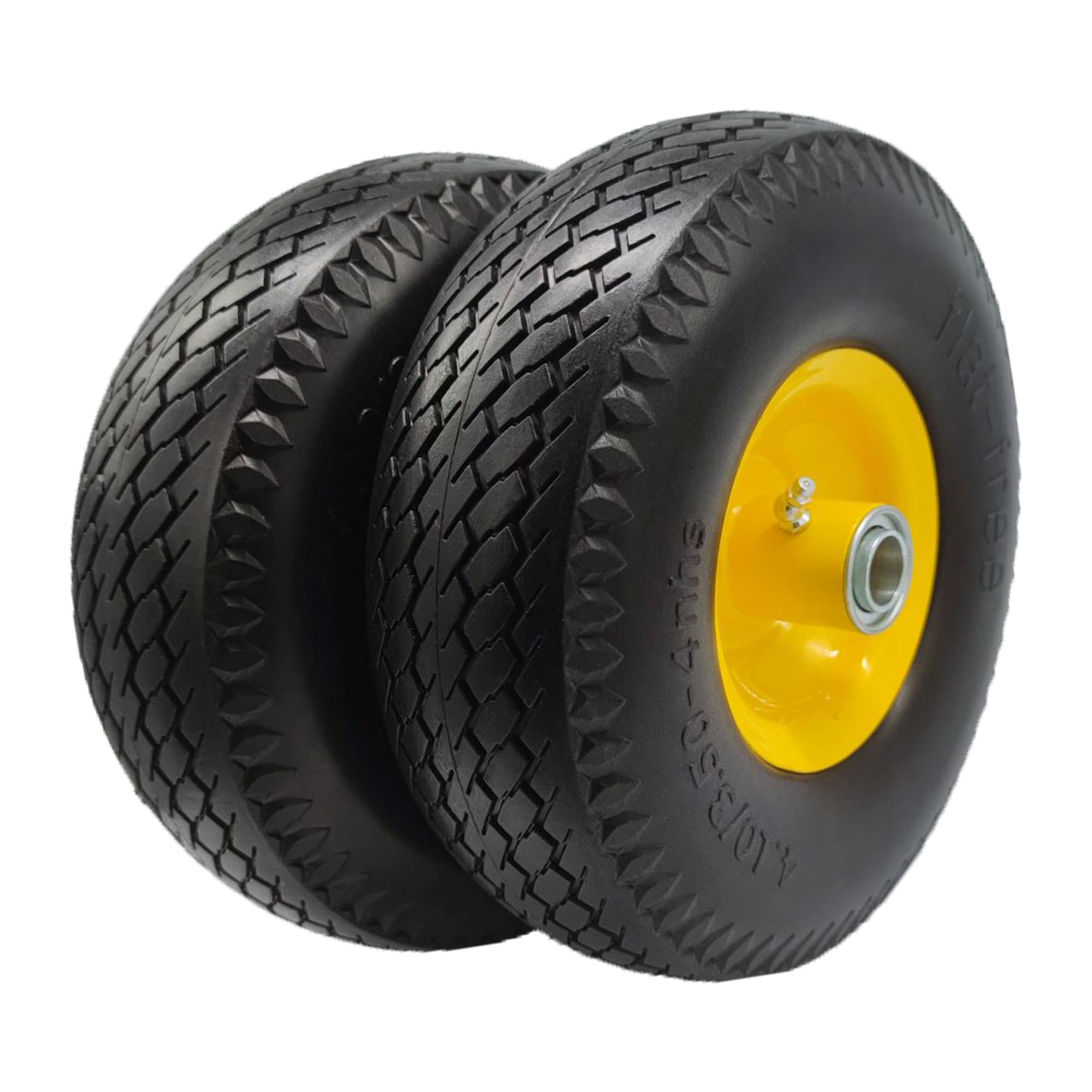 Ogracwheel Flat Free Tire 4.10/3.50-4 with 3/4 and 5/8 Bearings, 2.2-in ...