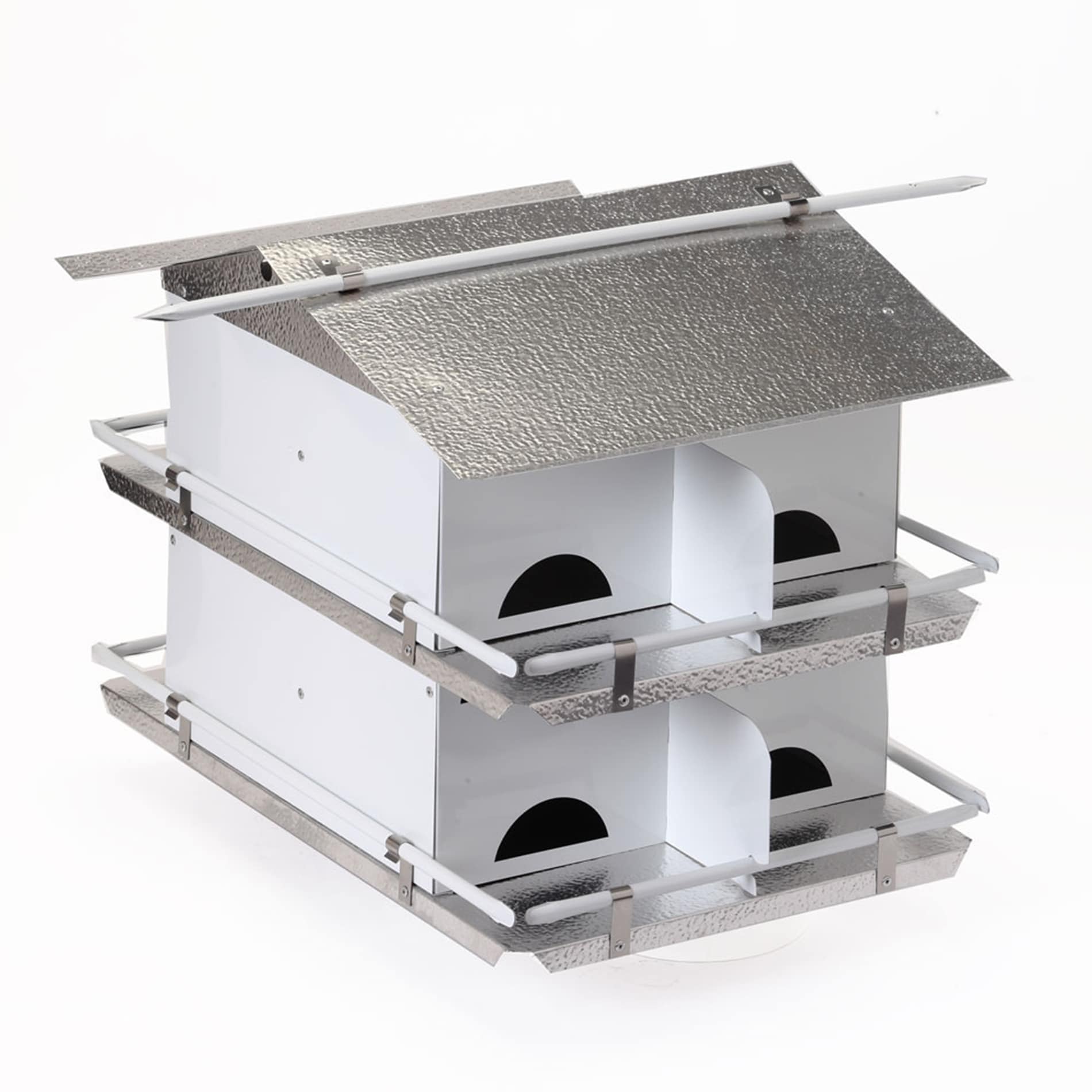 BIRDS CHOICE 15.0-in H Silver Metal Purple Martins Nesting box Predator Proof Bird House #PMSR8
