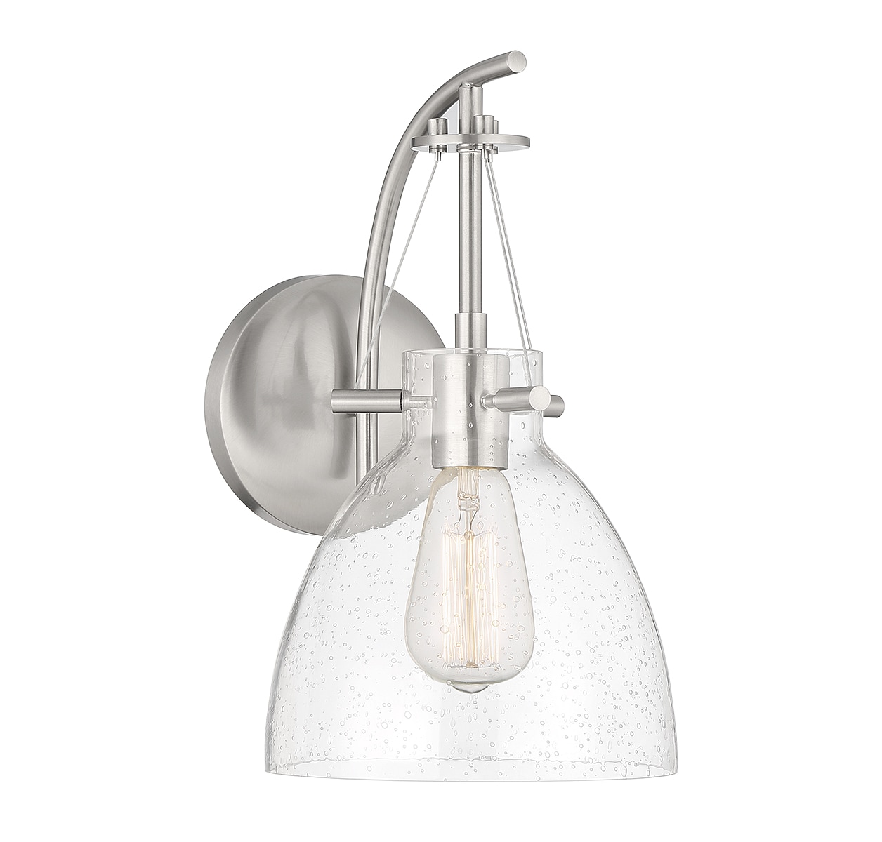 Savoy House Essentials 9-7005-1-SN Foster 8-in W 1 -Light Satin Nickel Wall Sconce