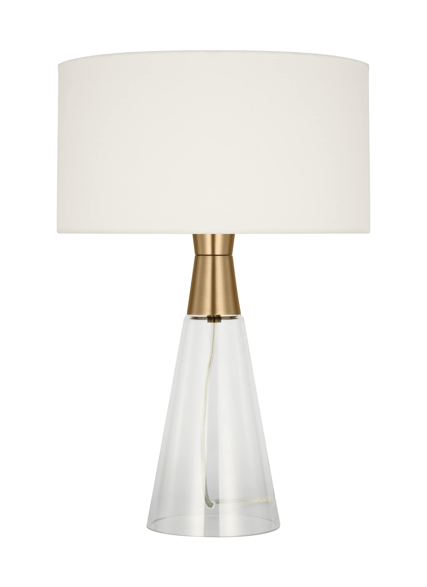 Scott Living DJT1041SB1 Pender Satin Brass On/Off switch Table Lamp with Linen Shade