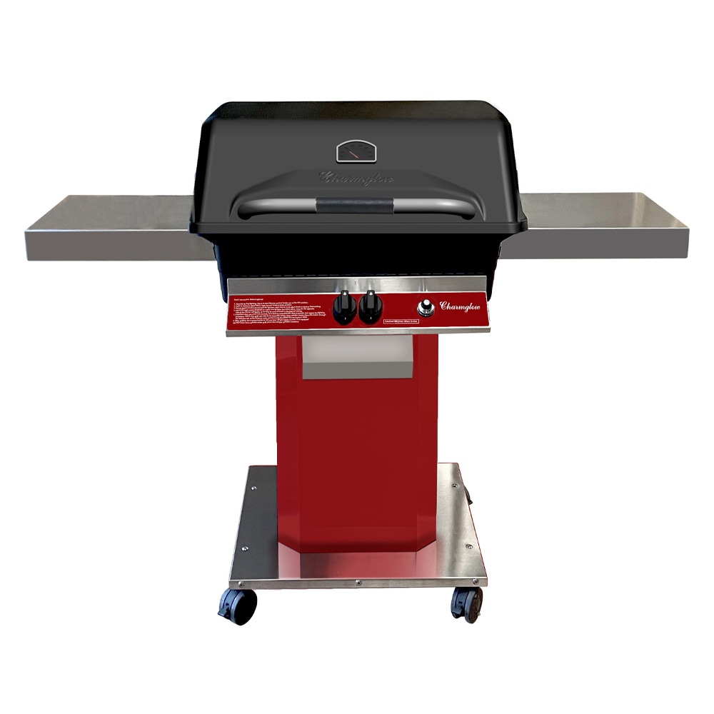 Charmglow Charmglow Ember Red NG Prism Series produces 40000 BTUs of even heat with a cast aluminum grill head and stainless steel cooking grids built for natural gas connection for lasting outdoor performance.