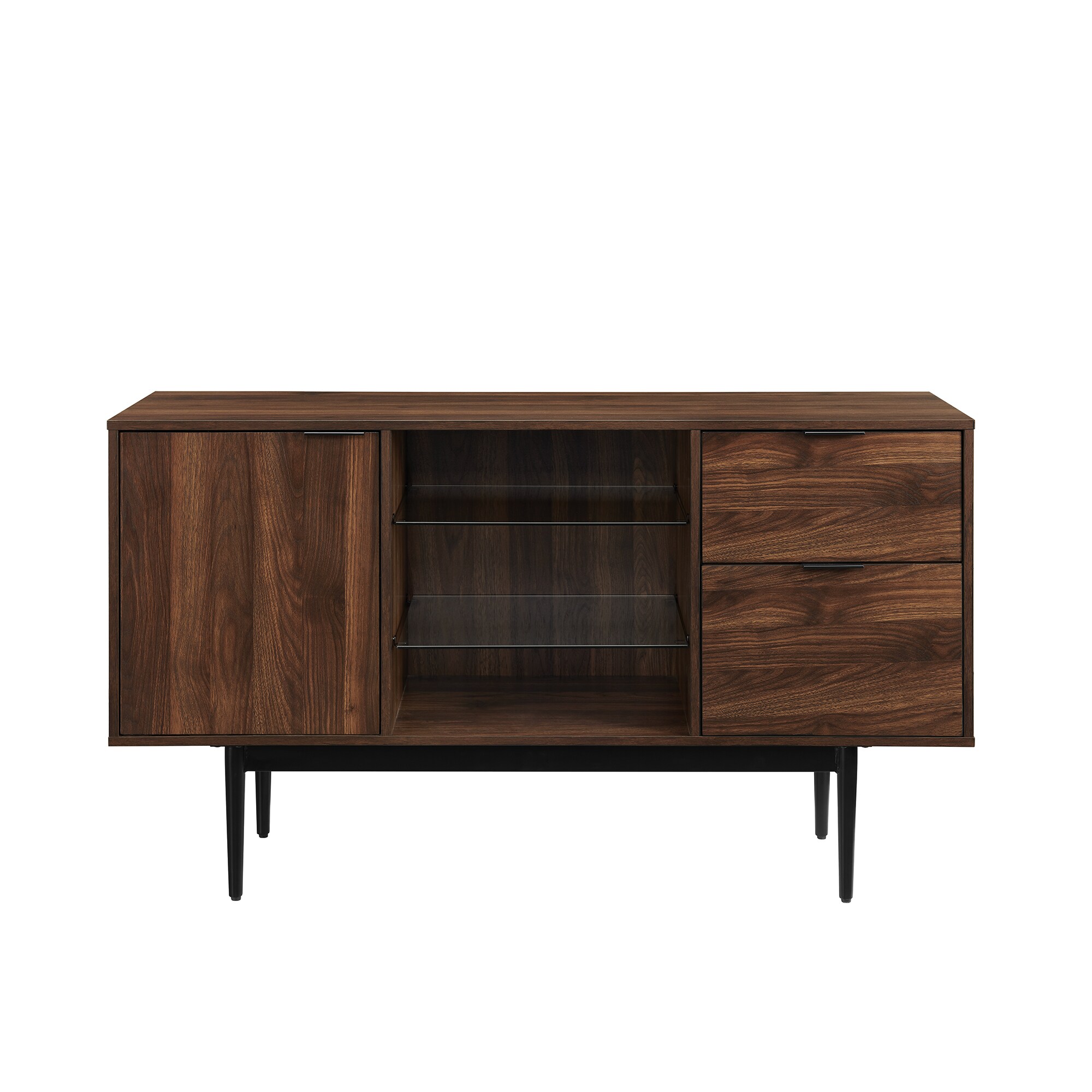 Walker Edison Dark Walnut Metal Sideboard in the Dining & Kitchen ...