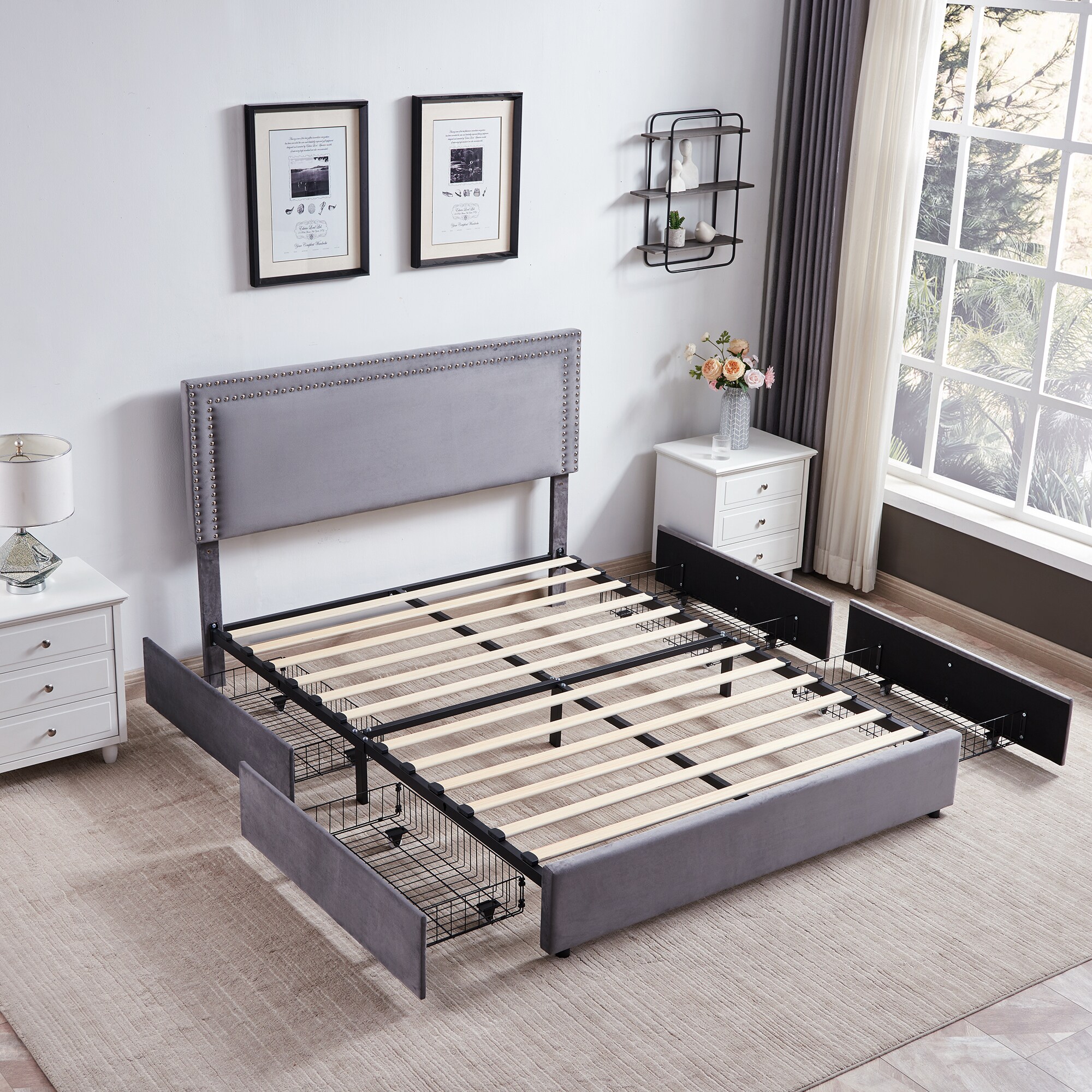 Vecelo LOE-CY-QB05-UP-DGRY beds - View #2