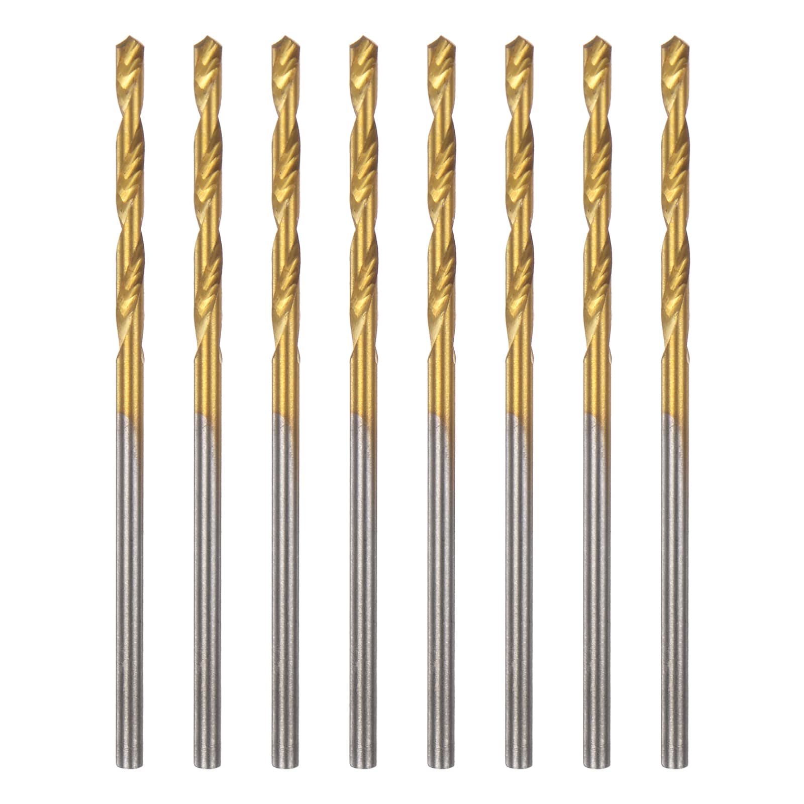 Unique Bargains 8pcs Brad Point Drill Bits 1.5mm 1/16 Inch Dia HSS4241 Straight Round Shank Metric Brad Point Spiral Twist Drill Bits for Carpenter Woodworking Plastic Rubber Golden #S26031300UX4673