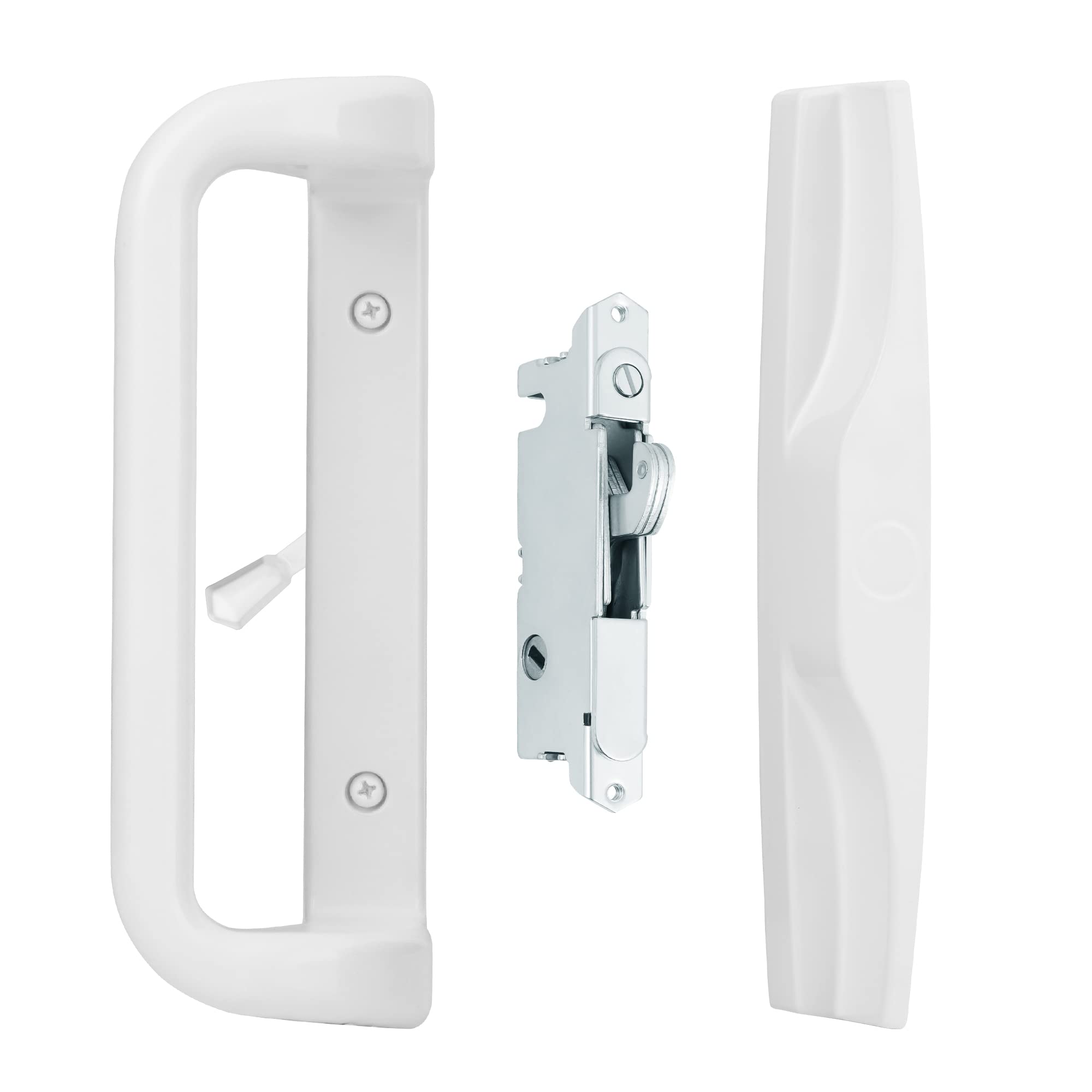 Adrinfly  Sliding Patio Door Handle Set Mortise Lock Three and Fifteen Sixteenths Inch White durable home and garden accessory designed for