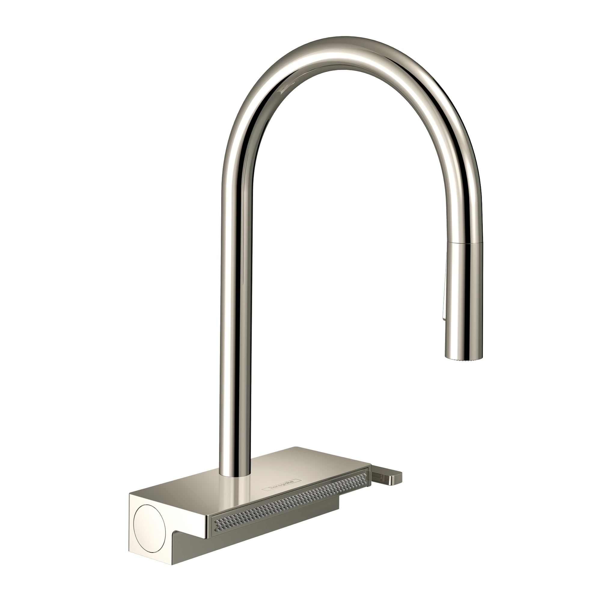 Polished Nickel High Arc Kitchen Faucet with Pull-Out Spray