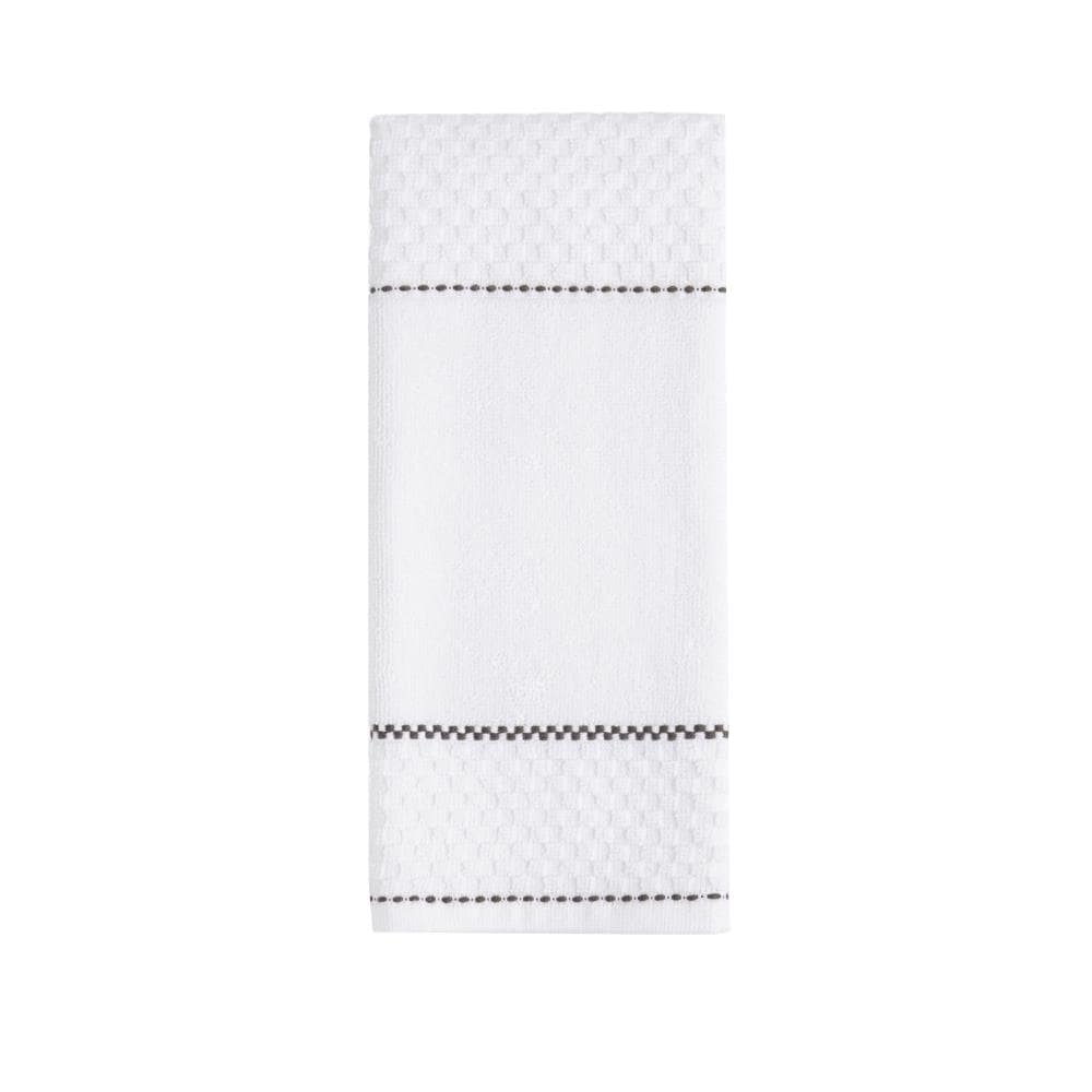 2pk Cotton Solid Ribbed Terry Kitchen Towels Black - Project 62