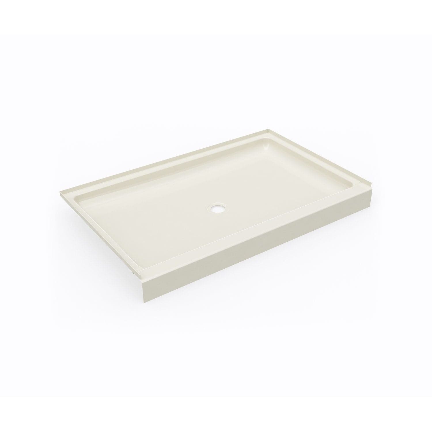 SWAN SF03454MD.037 34-in W x 54-in L Bone Neo-angle Shower pan base with 4.5-in H Threshold (Center Drain)