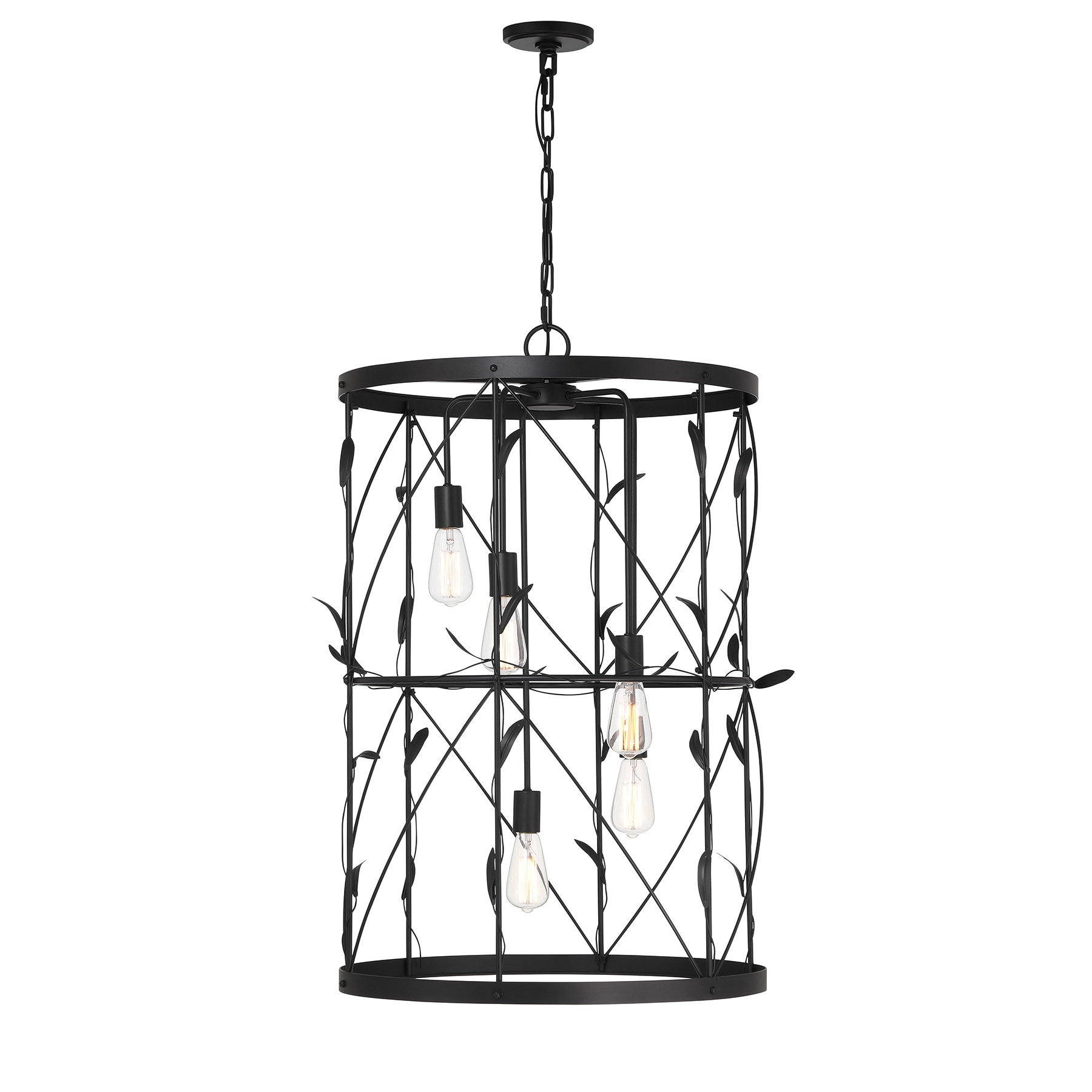 Savoy House 3-6599-5-89 Lexington 5-Light Pendant in Matte Black 5 -Light Matte Black Modern/contemporary Cone Large Hanging Pendant light