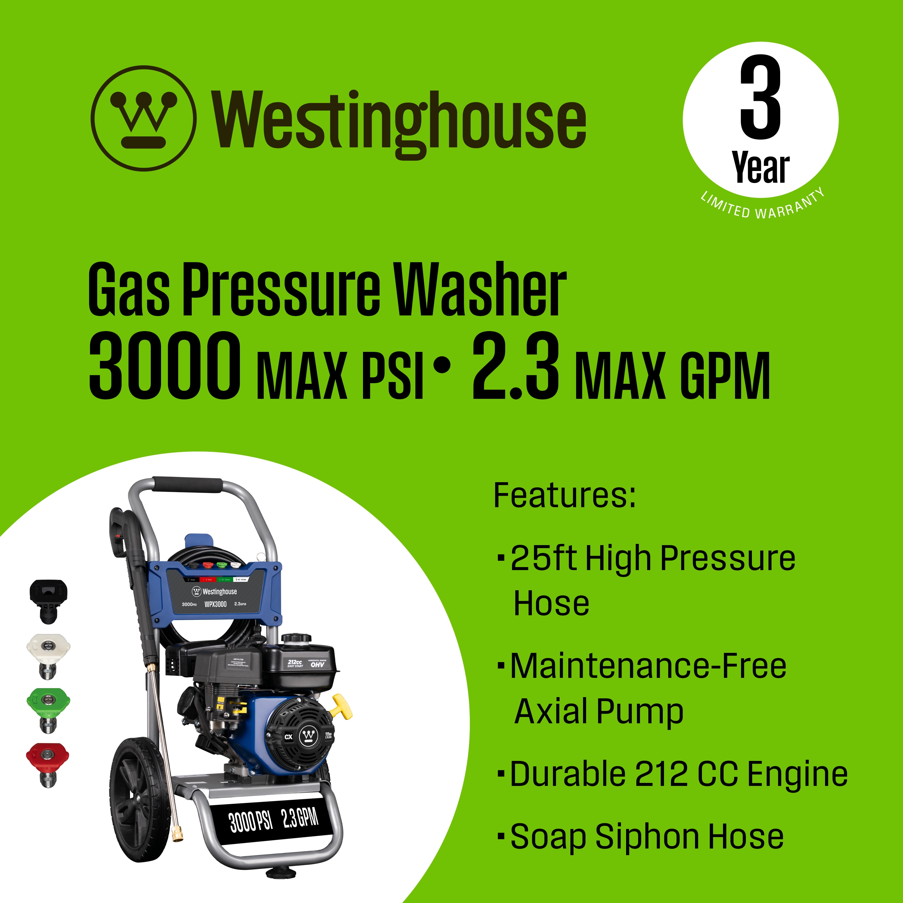 Westinghouse WPX3000 Gas-Pressurewashers - View #2