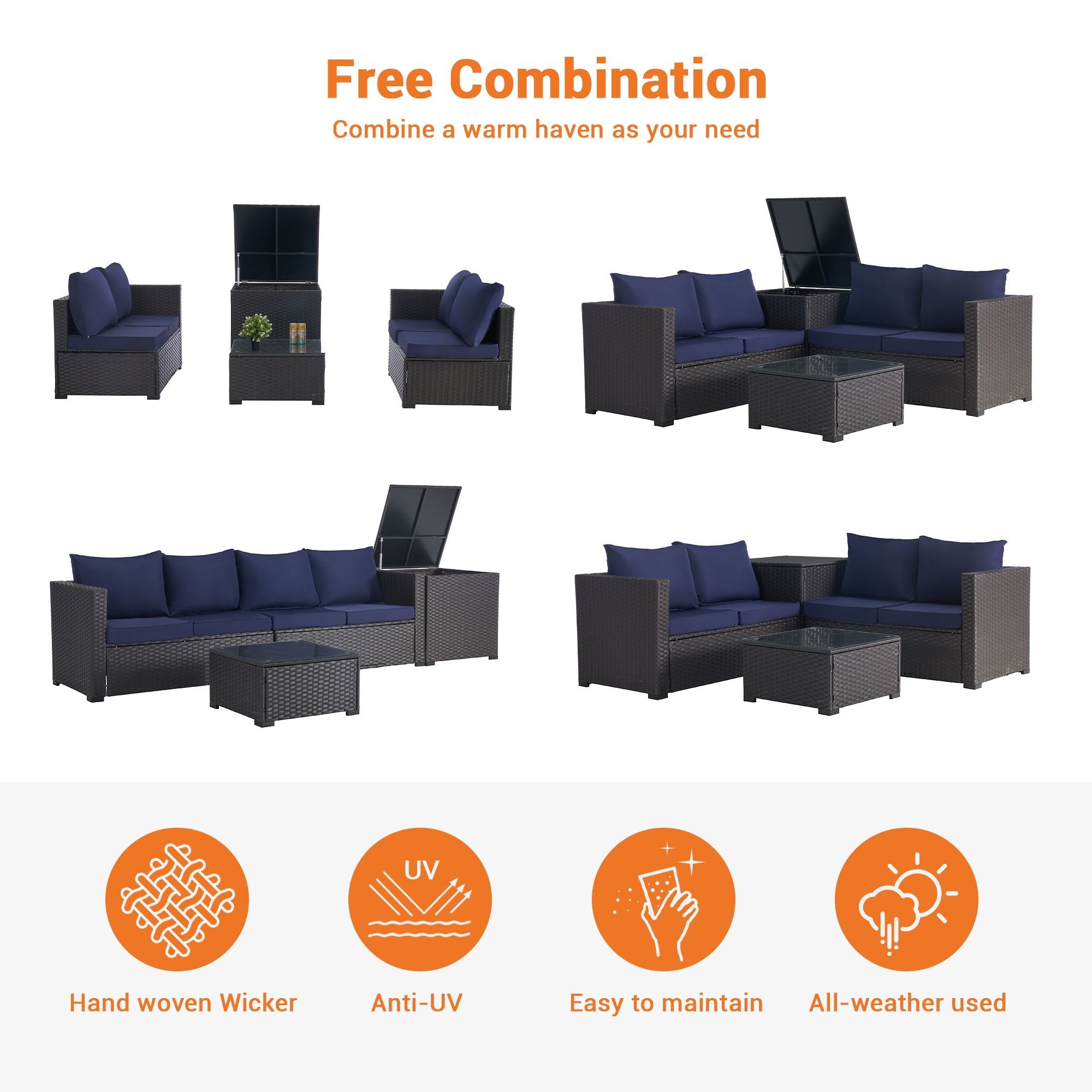 SANSTAR L-WS-C1-BU Patio-Conversation-Sets - View #5