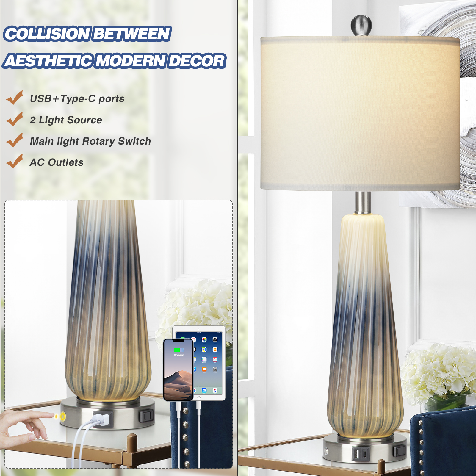 UrFurnishings TD-256 Table-Lamps - View #3