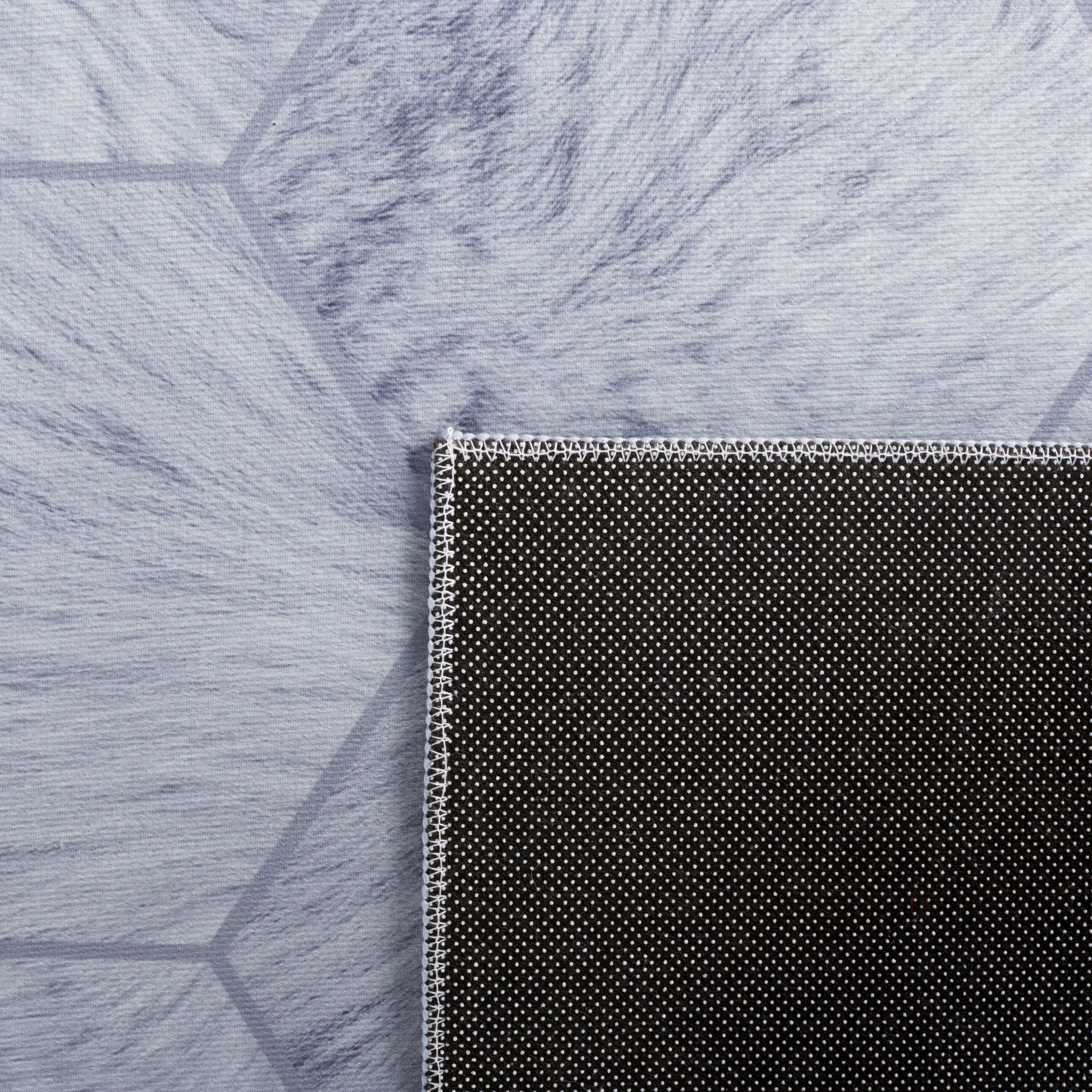 Gray 9' x 12' Rectangular Synthetic Fur Washable Rug