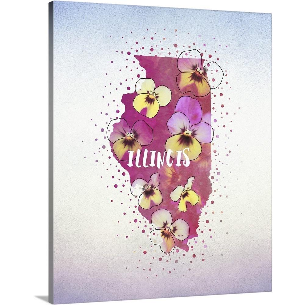 Mini Print, Violets Illinois State Flower, Abstract Watercolor