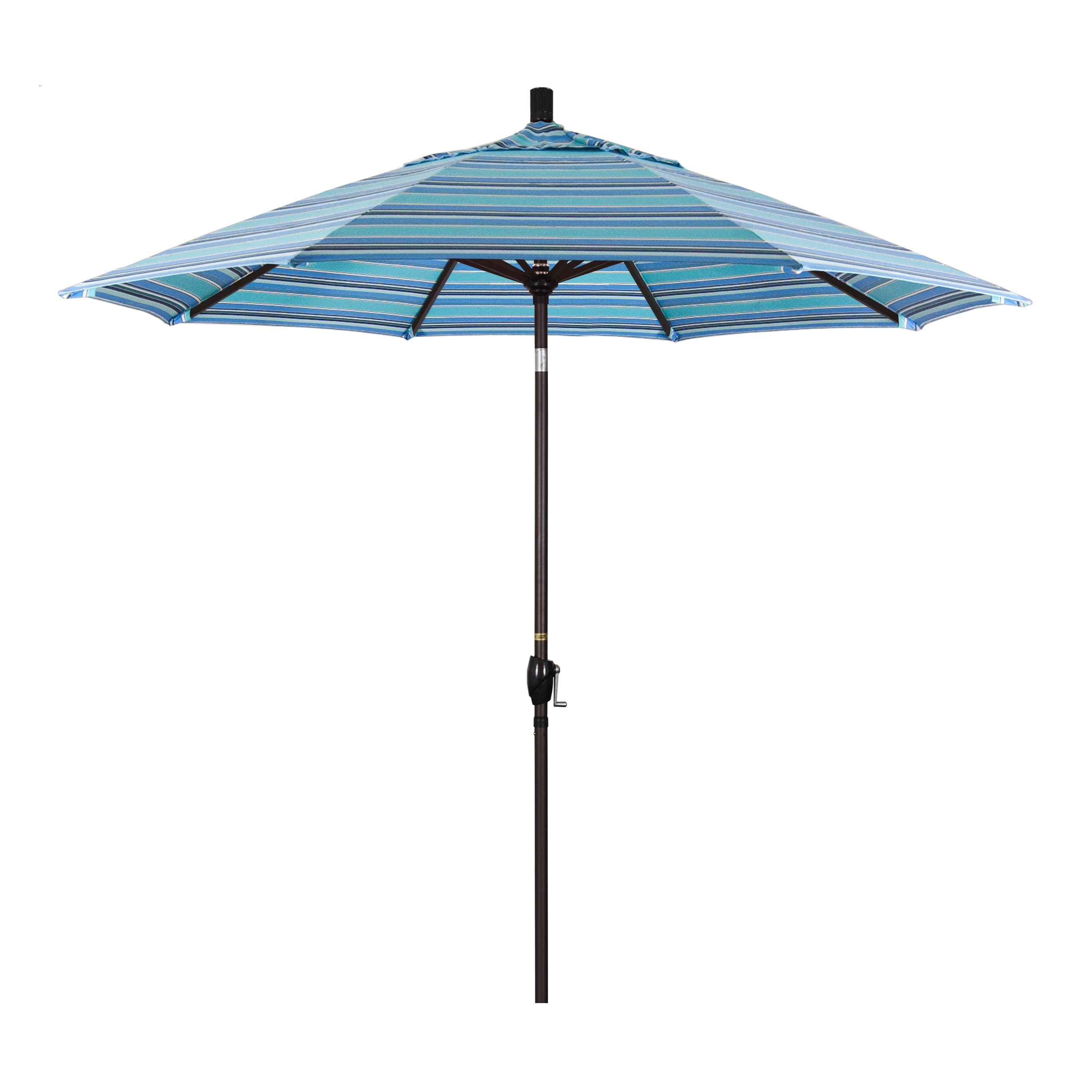 California Umbrella GSPT908117-56001 9-ft Aluminum Blue Push-button Tilt Market Patio Umbrella
