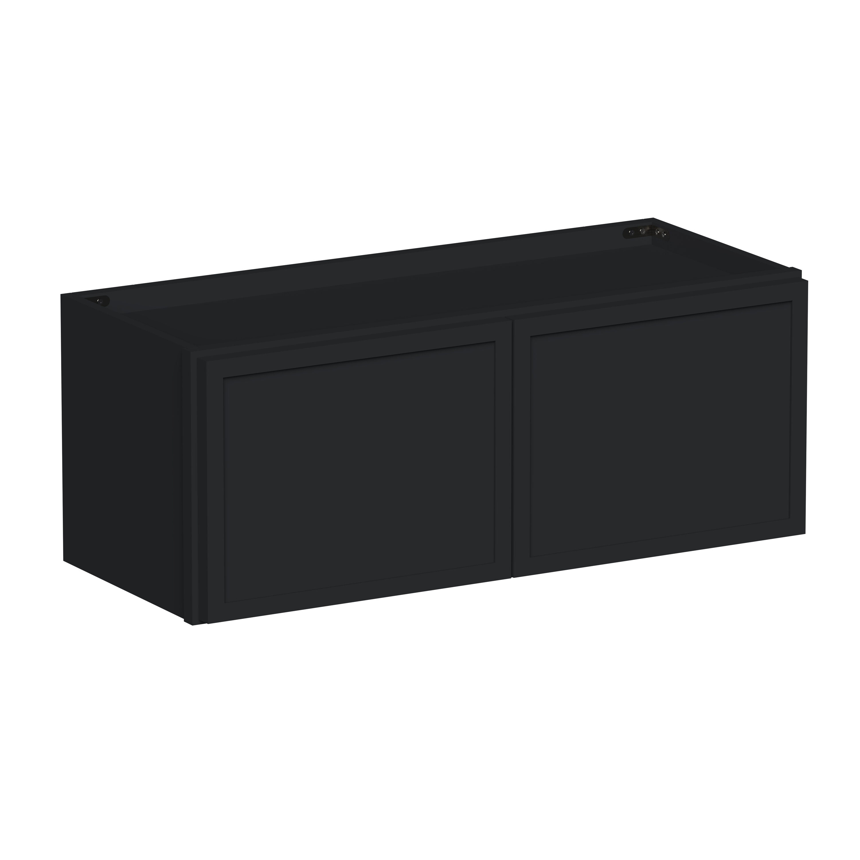 Boyel Living 30-in W x 12-in H x 12-in D Black Shaker Ready-to-Assemble Kitchen Wall Cabinet with Soft-Close Hardware #BL-W3012SSE